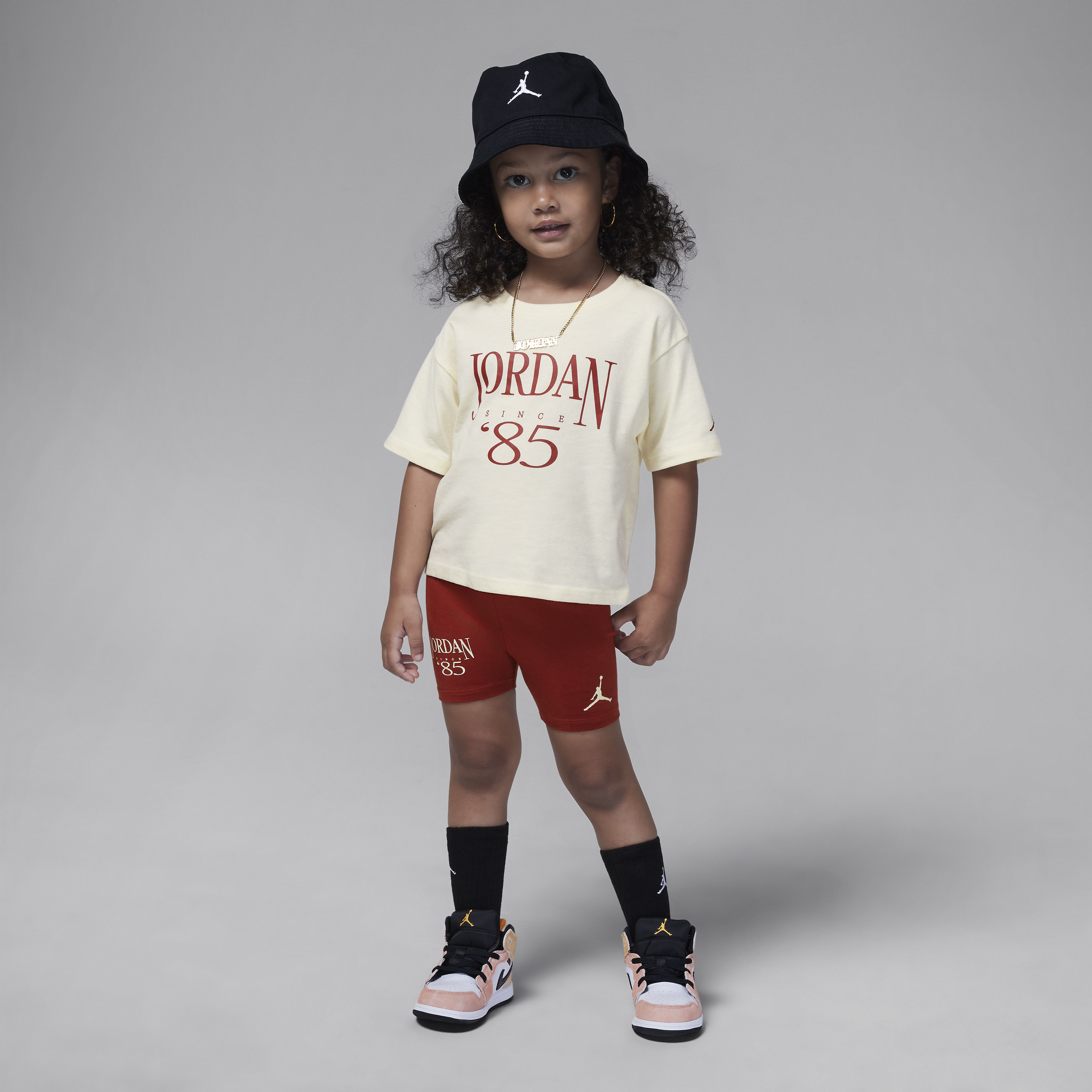 Jordan Babies' Brooklyn Mini Me Toddler Bike Shorts Set In Red