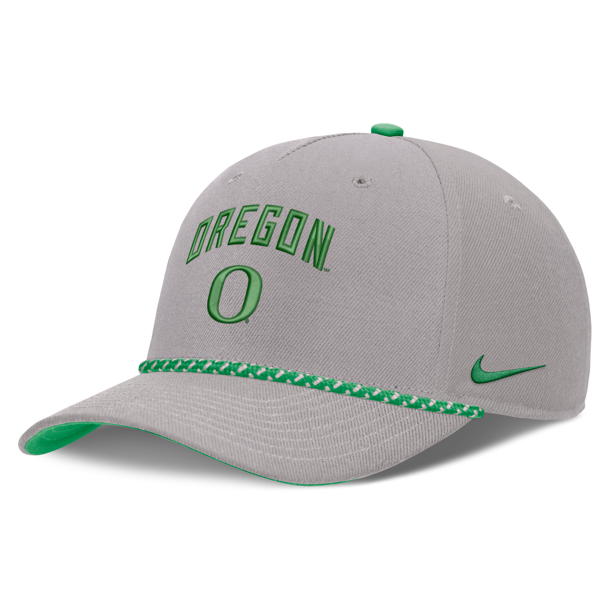 Men's and Women's Nike Gray Oregon Ducks Primetime Rise Rope Adjustable Hat - Gray, Green