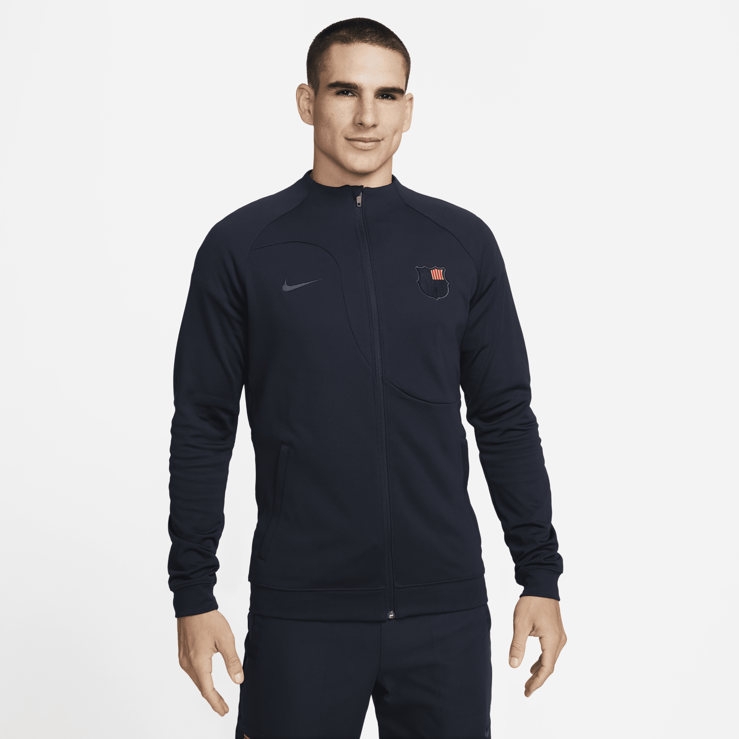 Shop Nike Barcelona Academy Pro Anthem  Men's Dri-fit Soccer Full-zip Jacket In Blue
