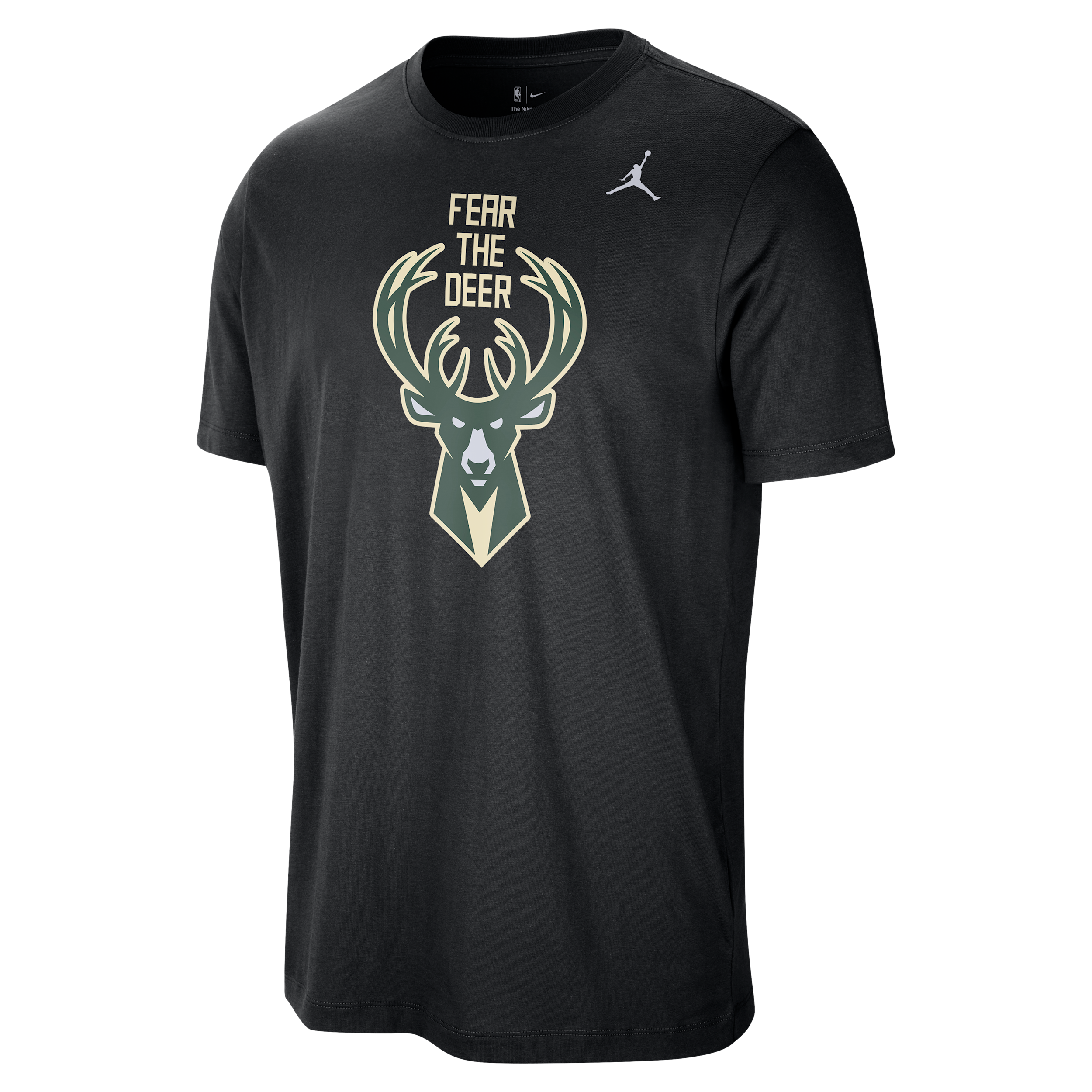 Nike Men's Milwaukee Bucks Essential Jordan Statement T-Shirt in Black | IM8832-010