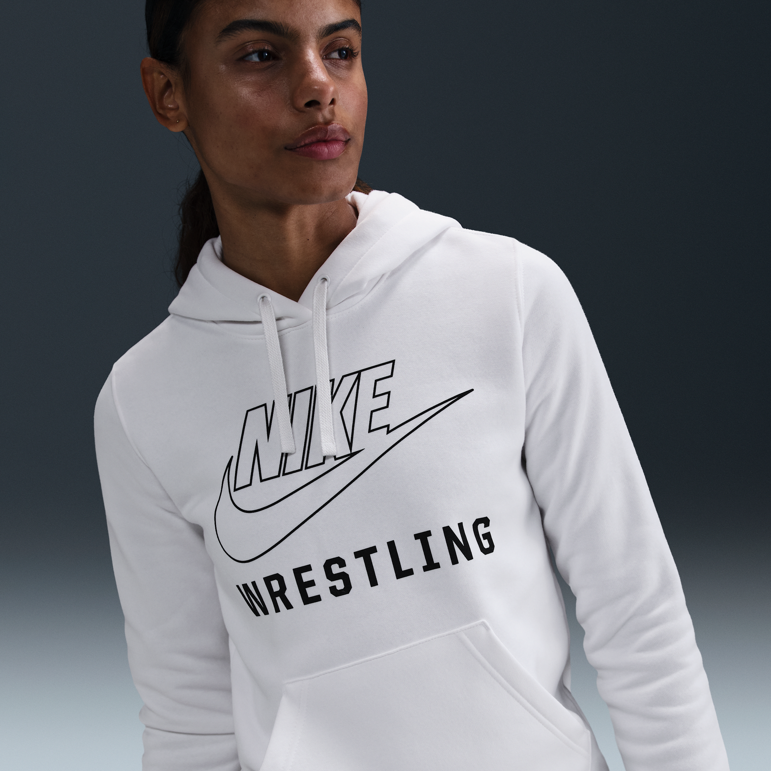 Nike Women's Wrestling Pullover Hoodie In White