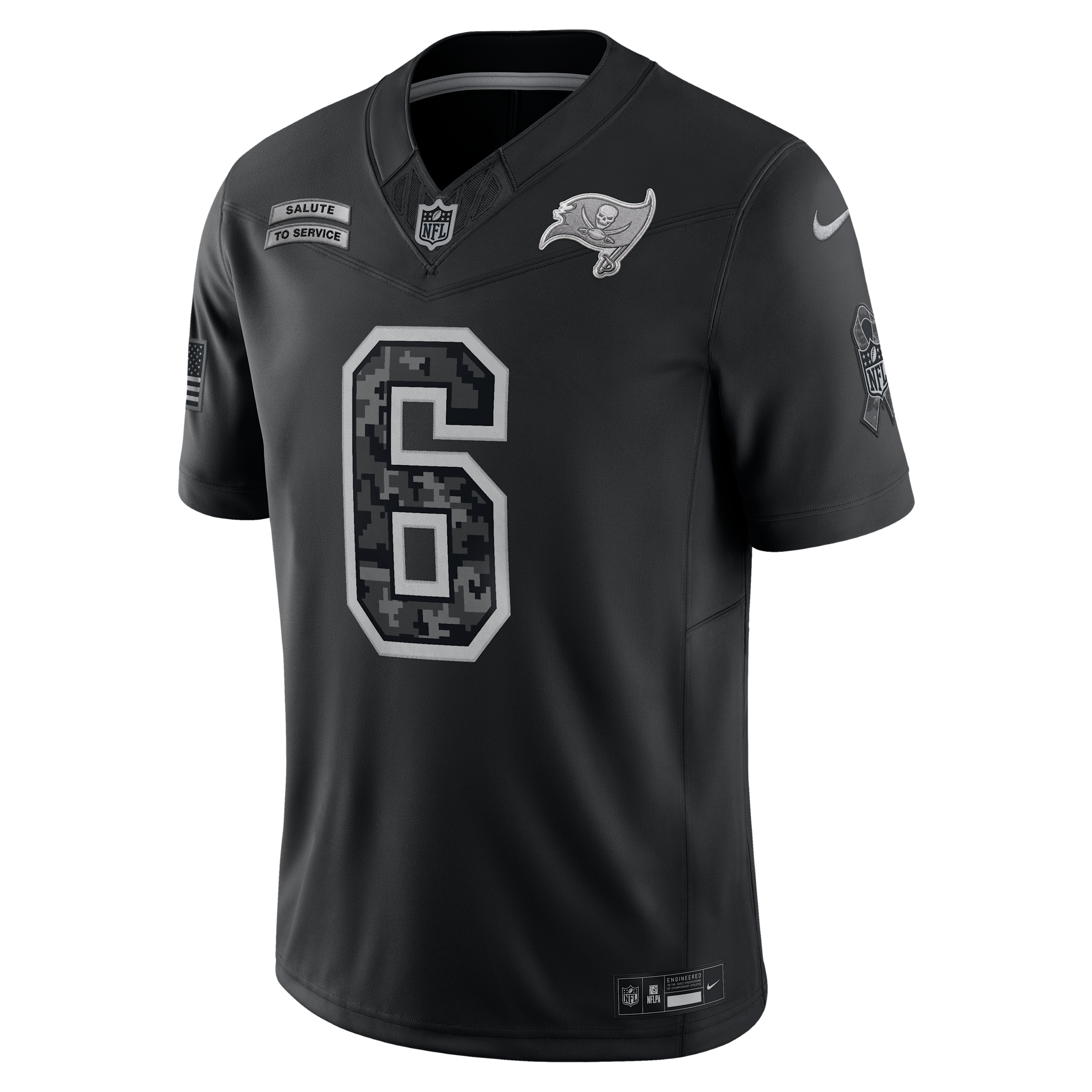 Baker Mayfield Tampa Bay Buccaneers Salute to Service Nike Men's Dri-FIT NFL Limited Jersey in Black | SSLM00AF3V-CCE