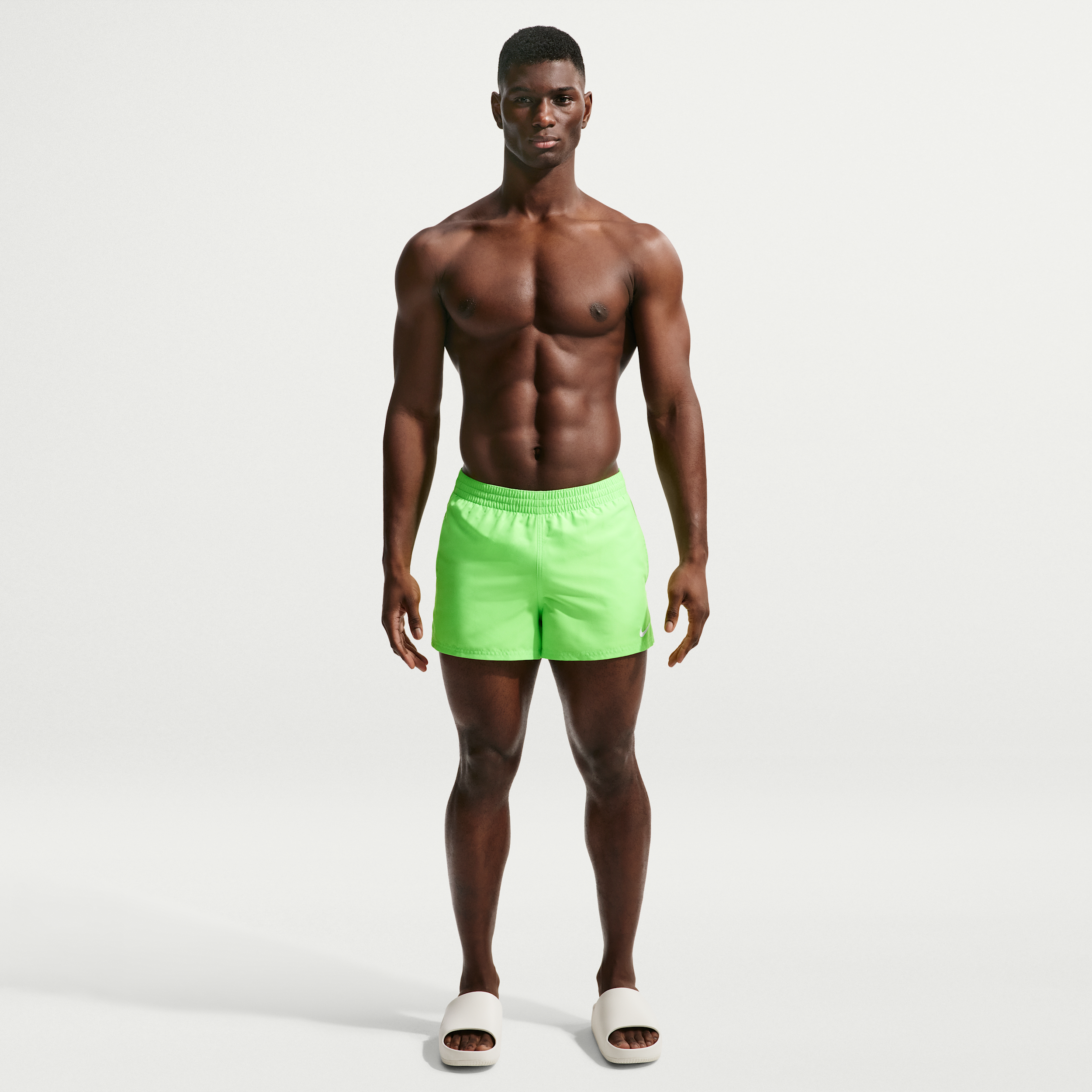Nike Men's Swim Breaker Essential 3" Brief-Lined Volley Short in Green | NESSF561-311