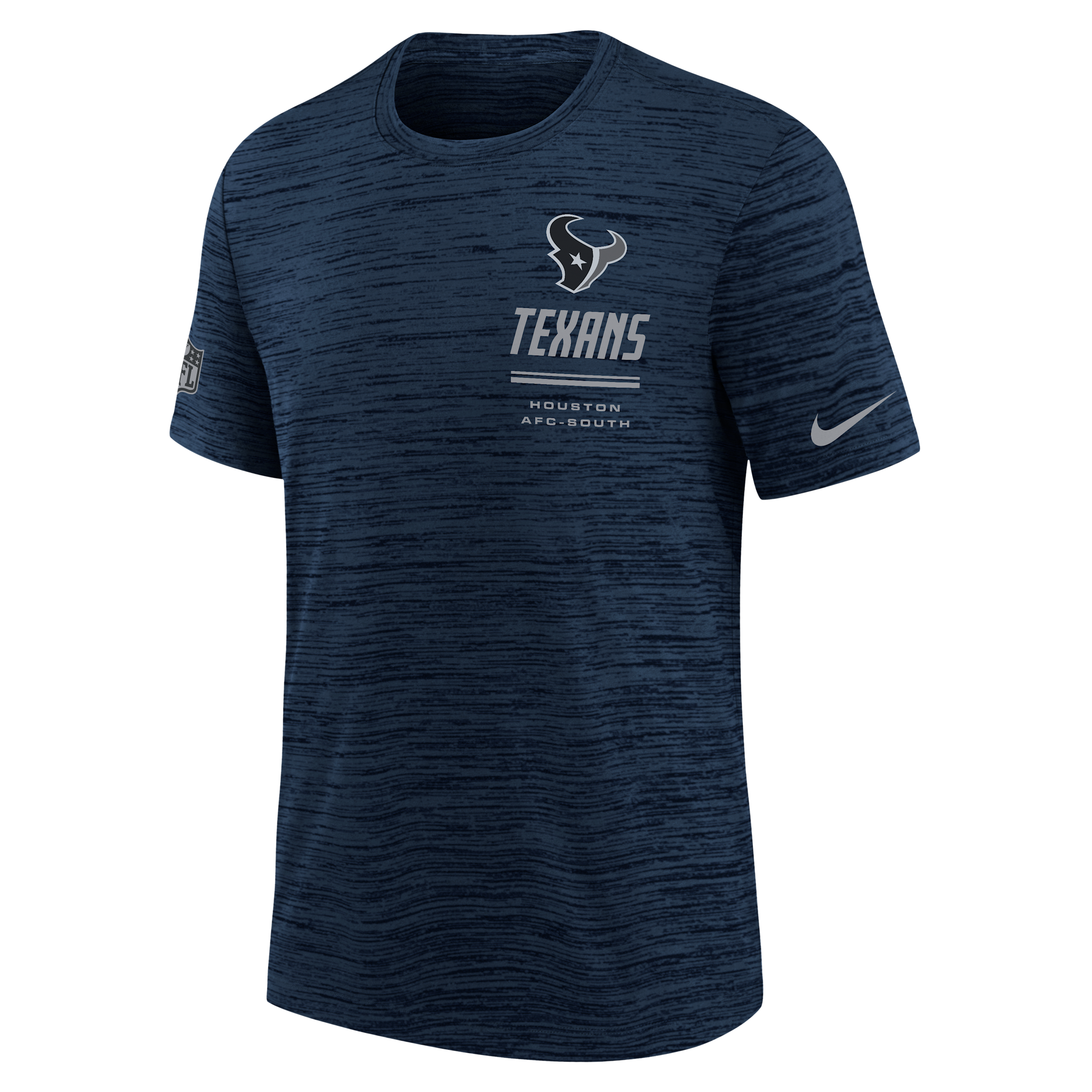 Houston Texans Sideline Team Issue Velocity Big Kids' Nike Dri-FIT NFL T-Shirt in Blue | Z1B7NFRKTEX-NGK
