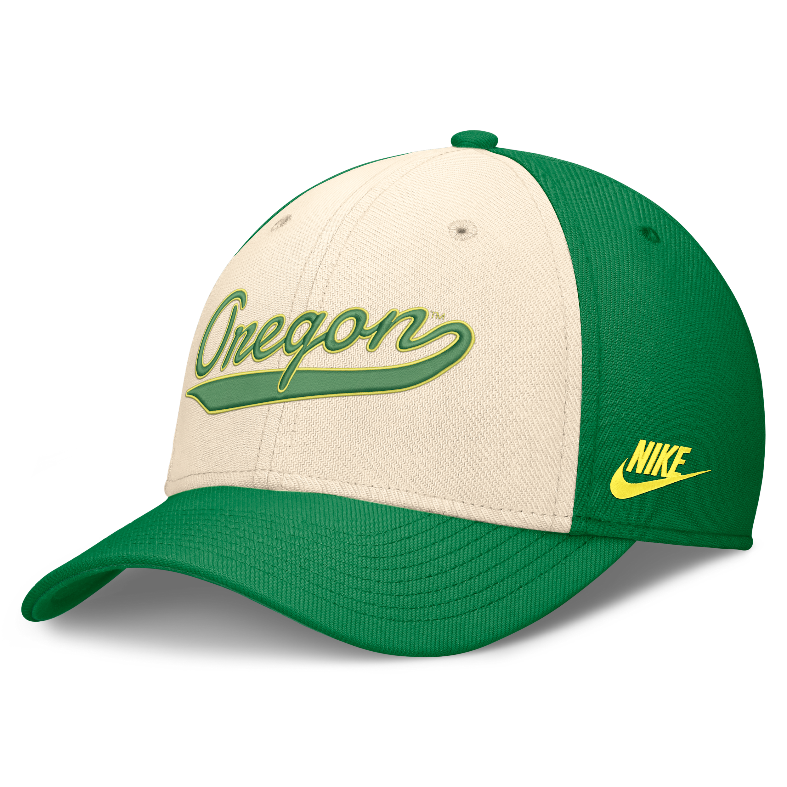 Nike Men's Natural/Green Oregon Ducks Legacy Swooshflex Dri-fit Hat - Natural, Green