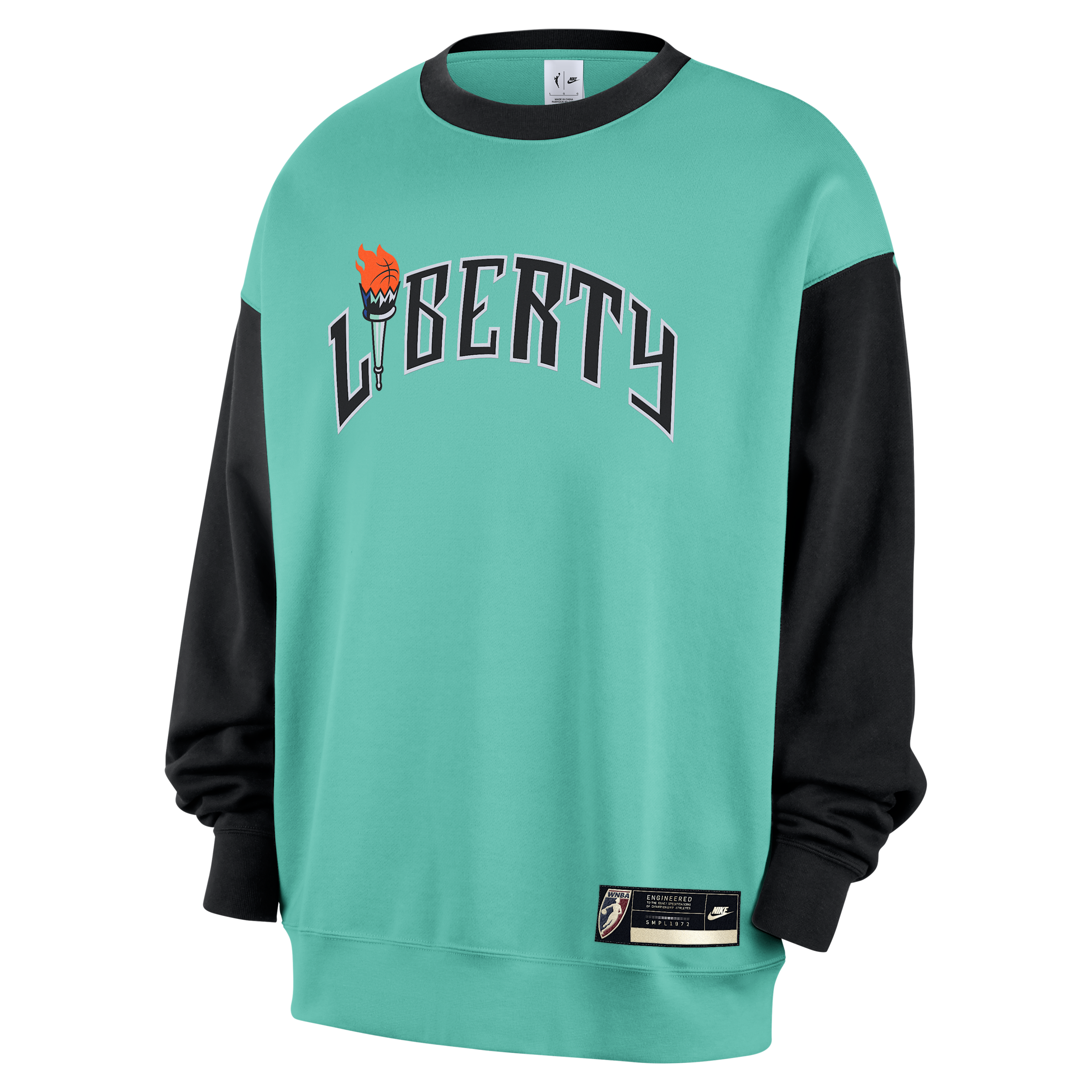 Nike Men's and Women's Mint New York Liberty Hardwood Classics Court Origins Throwback Sweatshirt - Mint