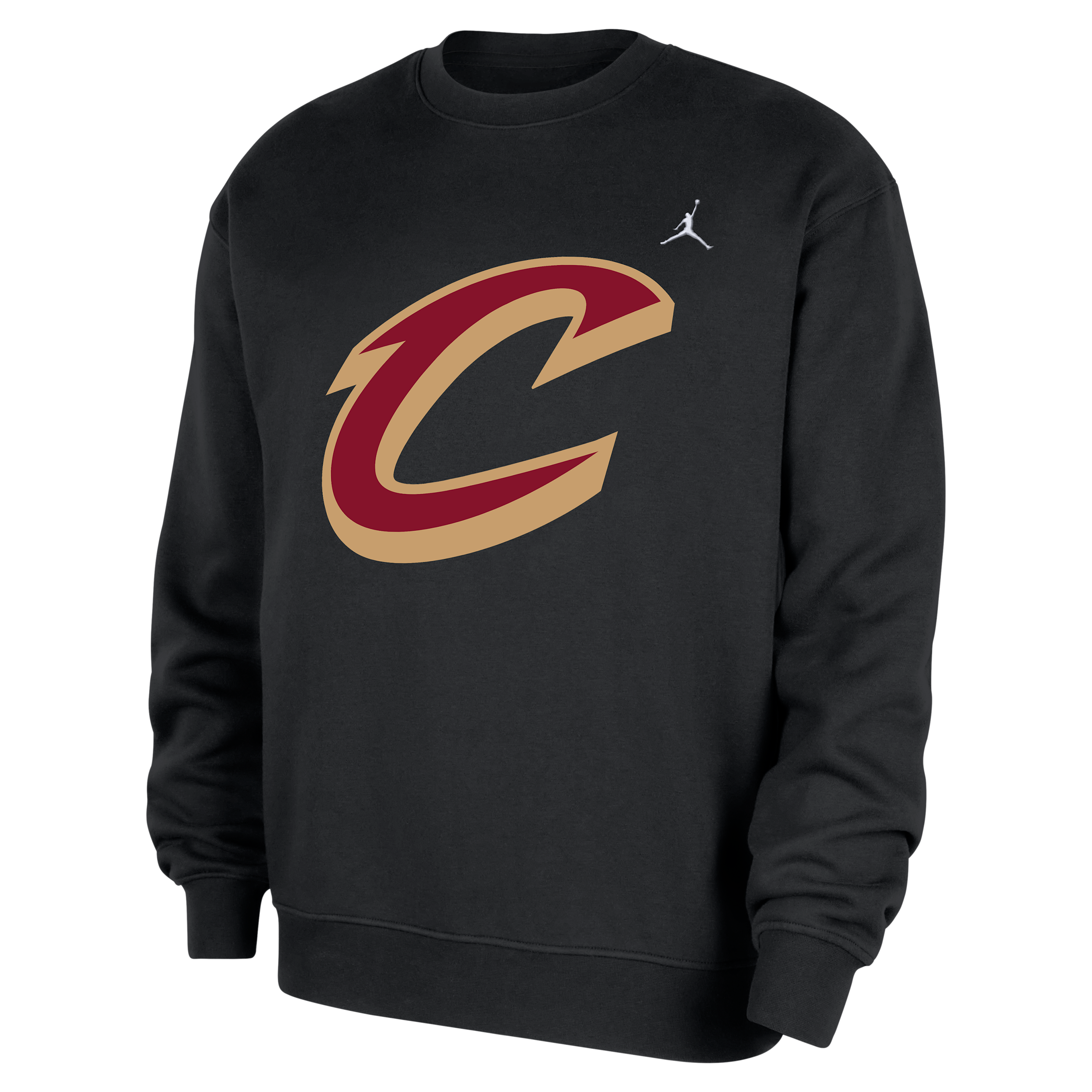 Men's Cleveland Cavaliers Statement Essentials Jordan NBA Fleece Crew-Neck Sweatshirt in Black | HM7580-010