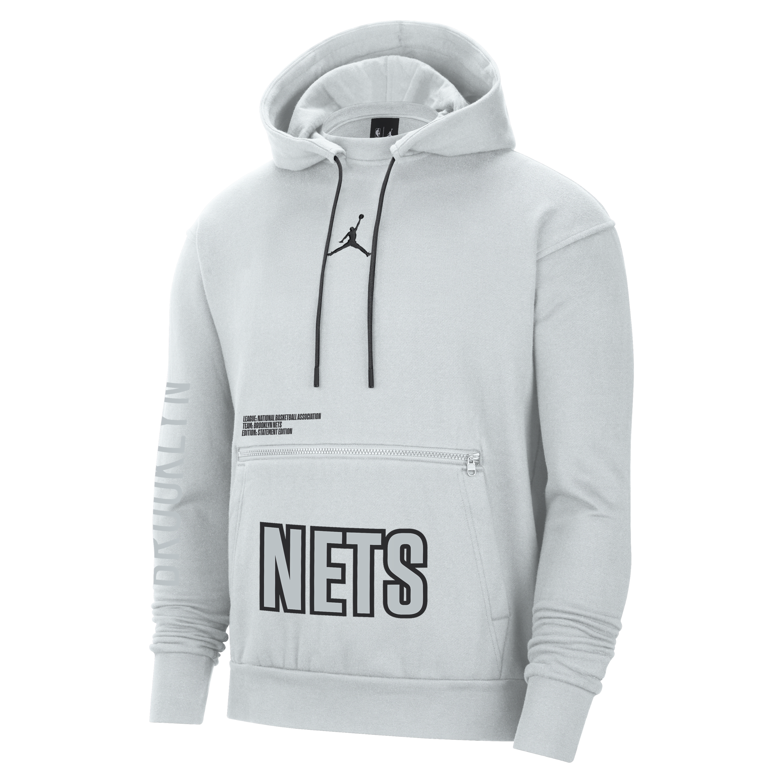 Jordan Men's Brooklyn Nets Courtside Statement Edition  Nba Fleece Pullover Hoodie In Grey