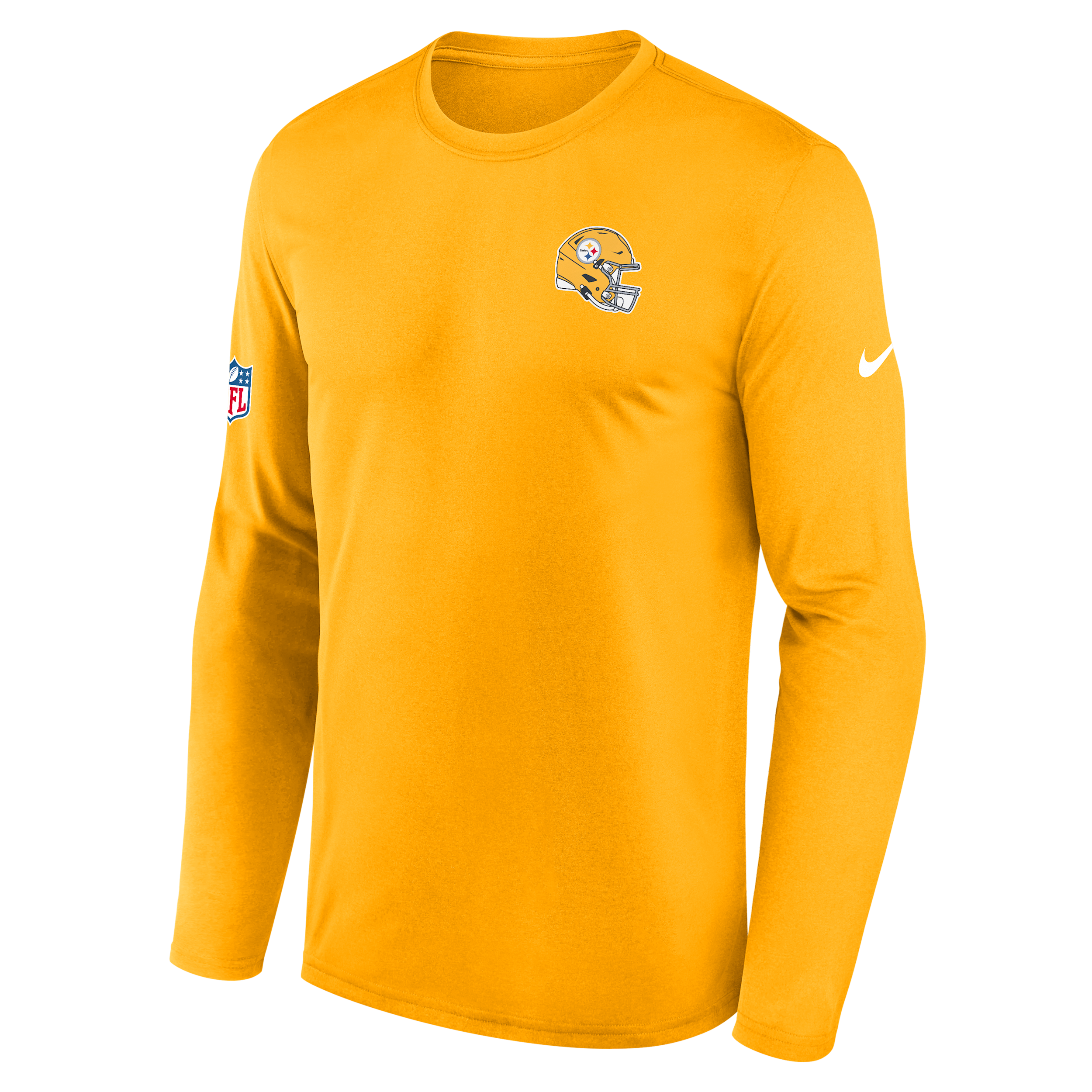 Pittsburgh Steelers Alt Legend Small Logo Nike Men's Dri-FIT NFL Long-Sleeve T-Shirt in Brown | 02TJ76IQ7L-UE8