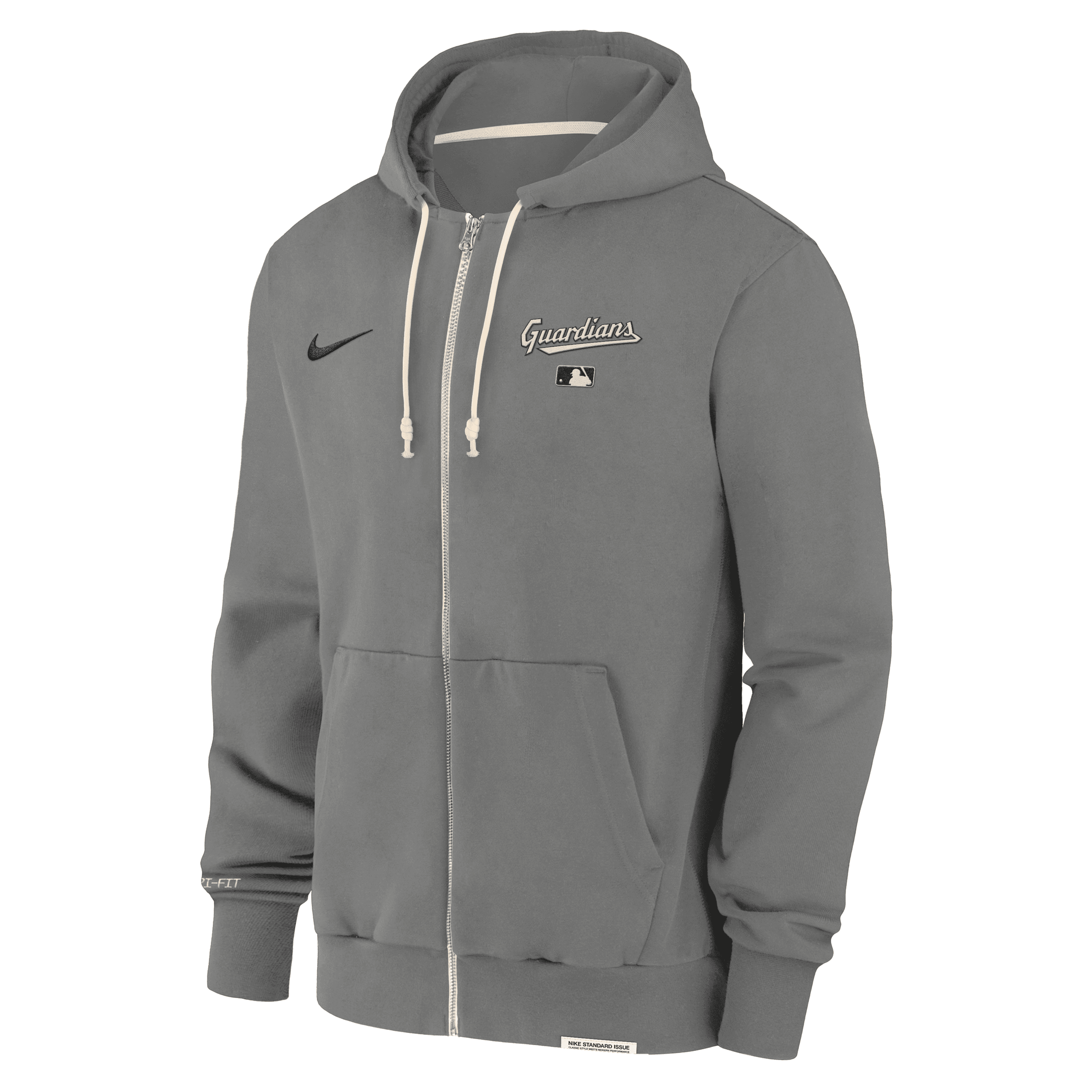 Nike Cleveland Guardians Authentic Collection Travel  Men's Dri-fit Mlb Full-zip Hoodie In Grey