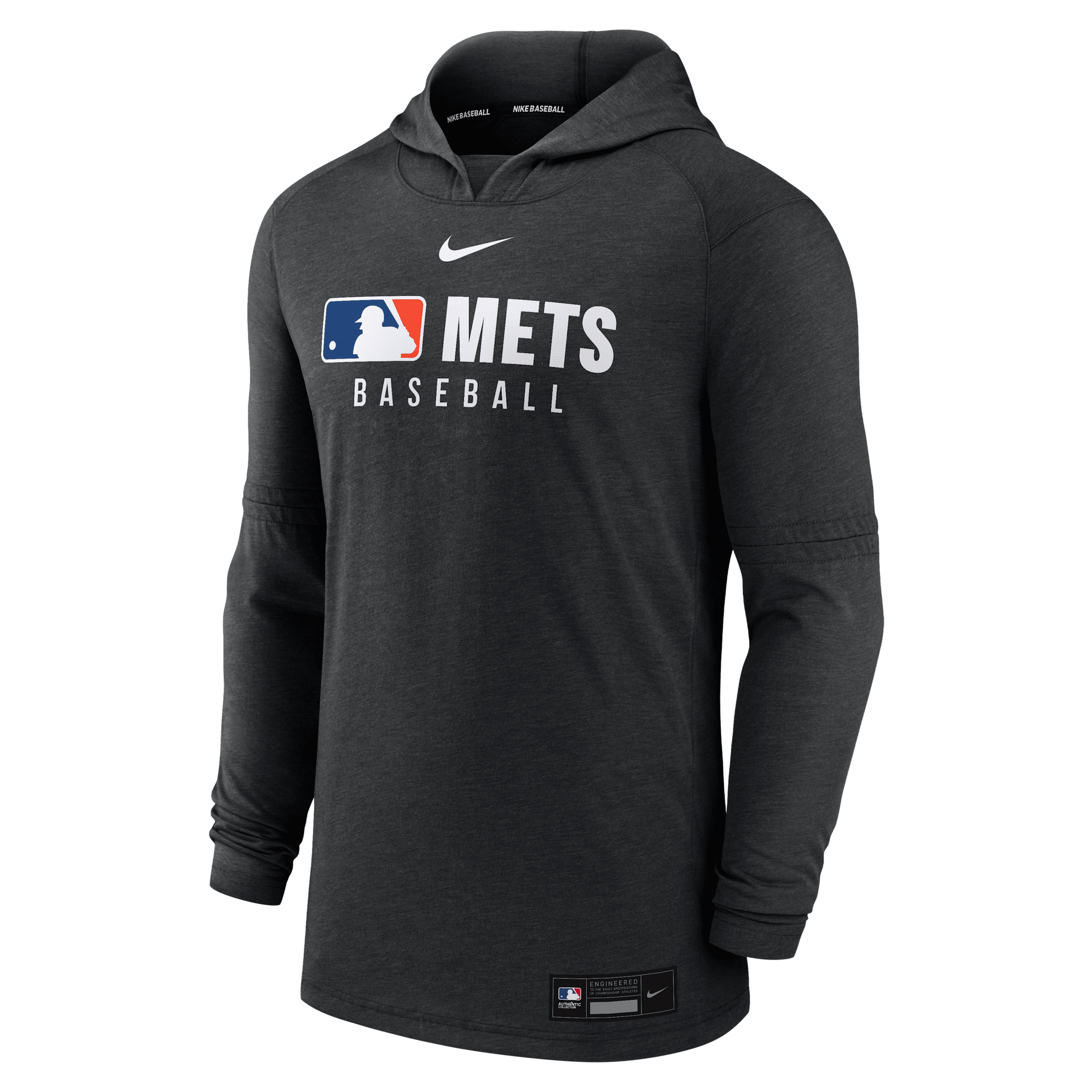 Nike New York Mets Authentic Collection  Men's Dri-fit Mlb Pullover Hoodie In Black