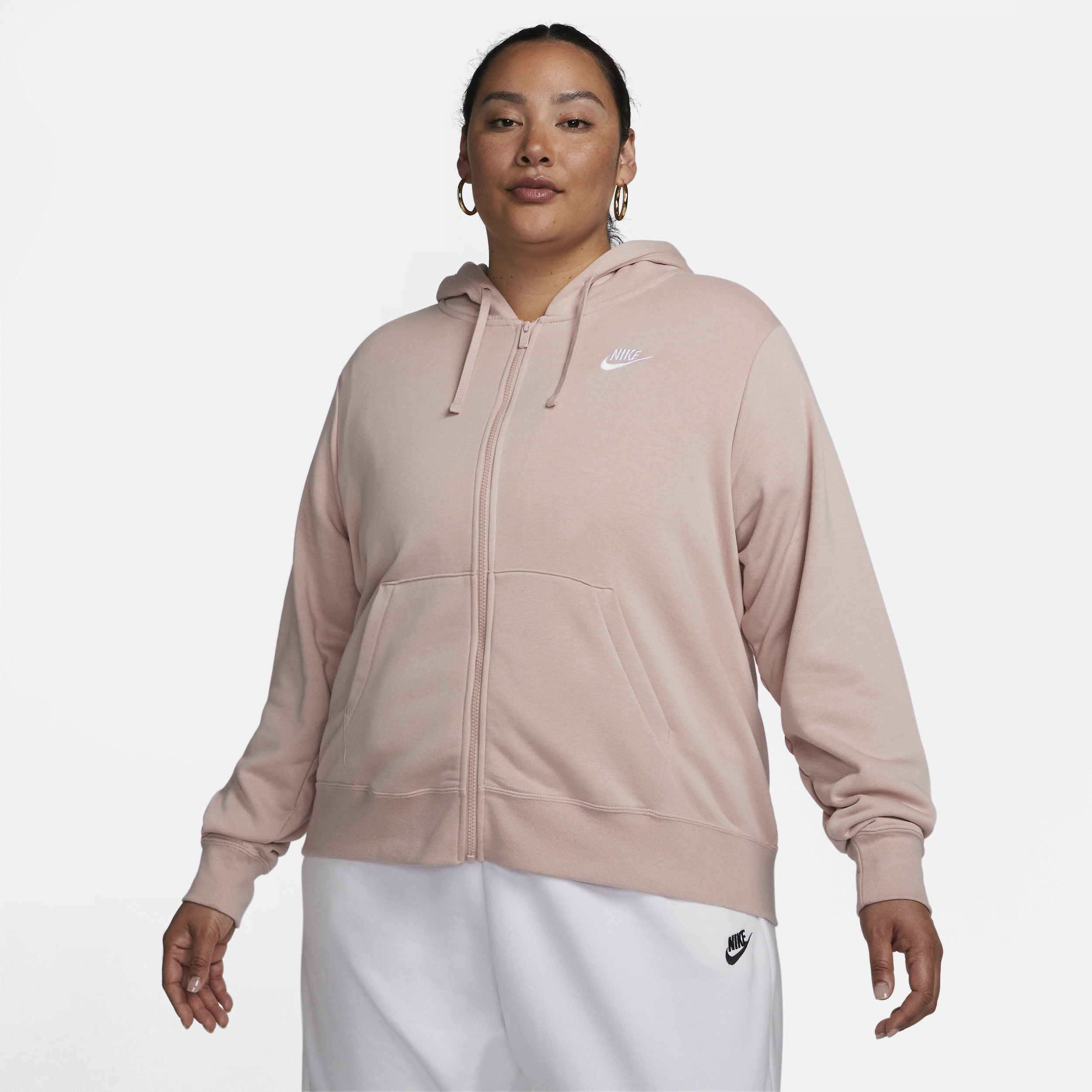 Nike Women's  Sportswear Club Fleece Full-zip Hoodie (plus Size) In Pink
