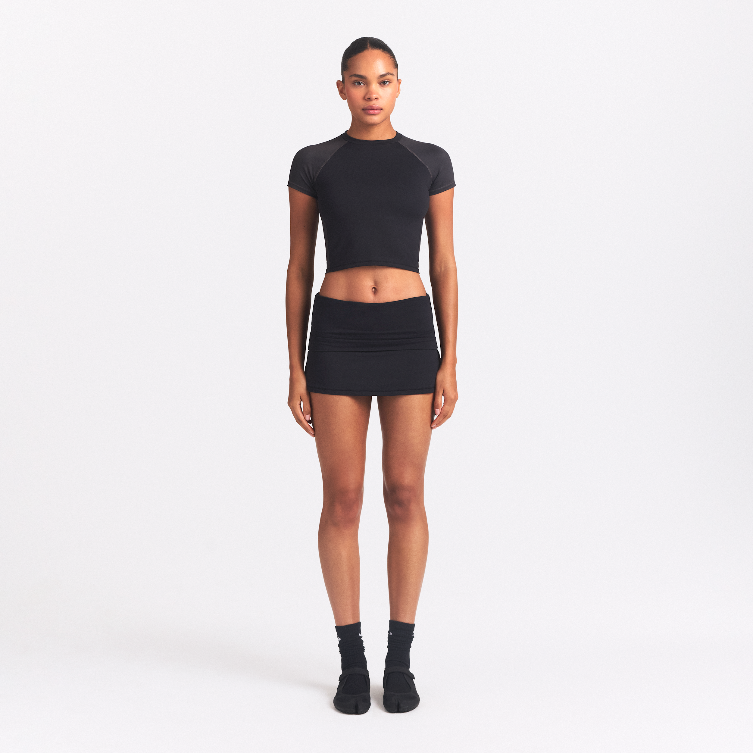 Nike Women's SKIMS Airy Fold-Over Waistband Skort in Black | IR5048-054