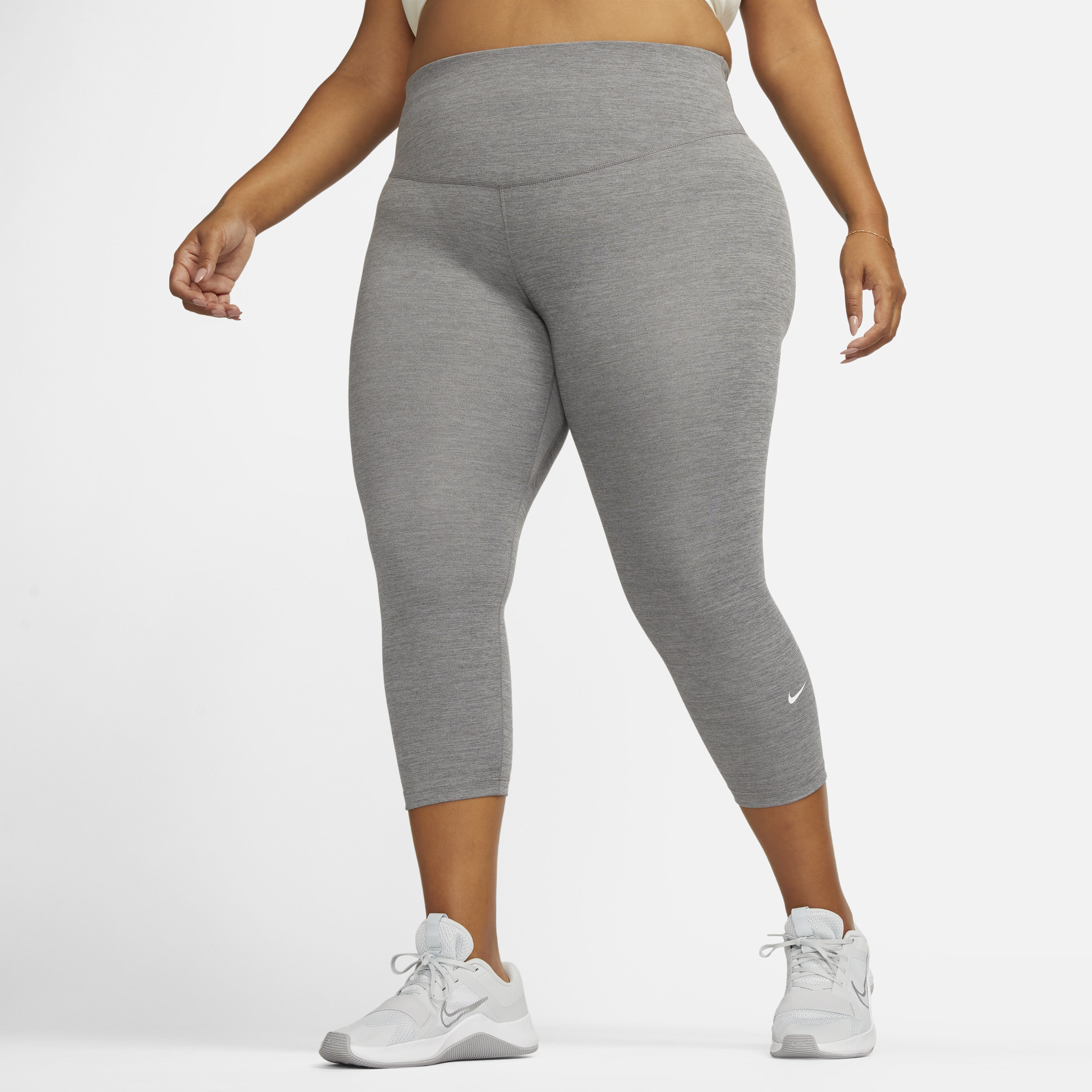 Nike Women's One Mid-rise Crop Leggings (plus Size) In Grey