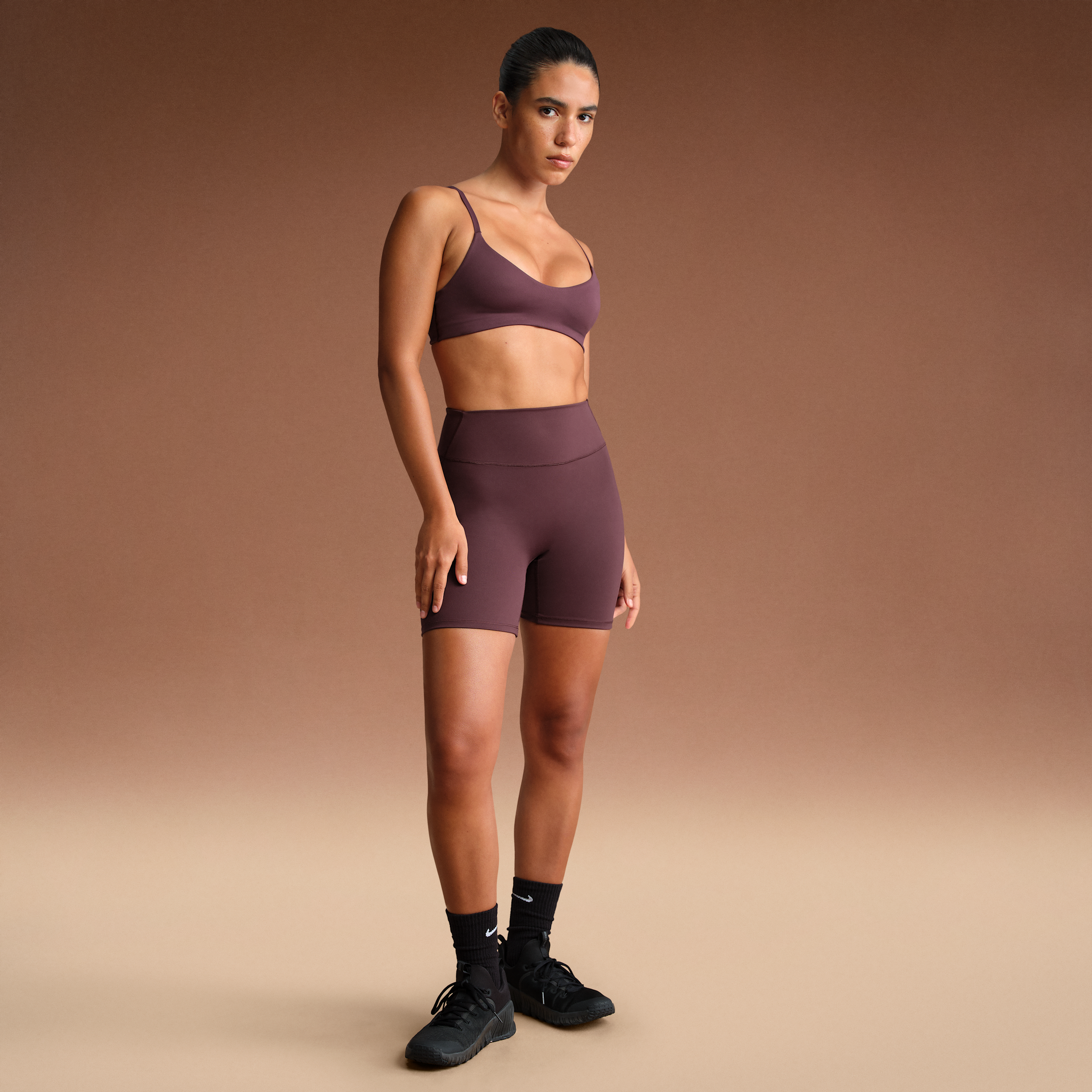 Nike Women'sskims Matte High-waisted 5" Biker Shorts In Black