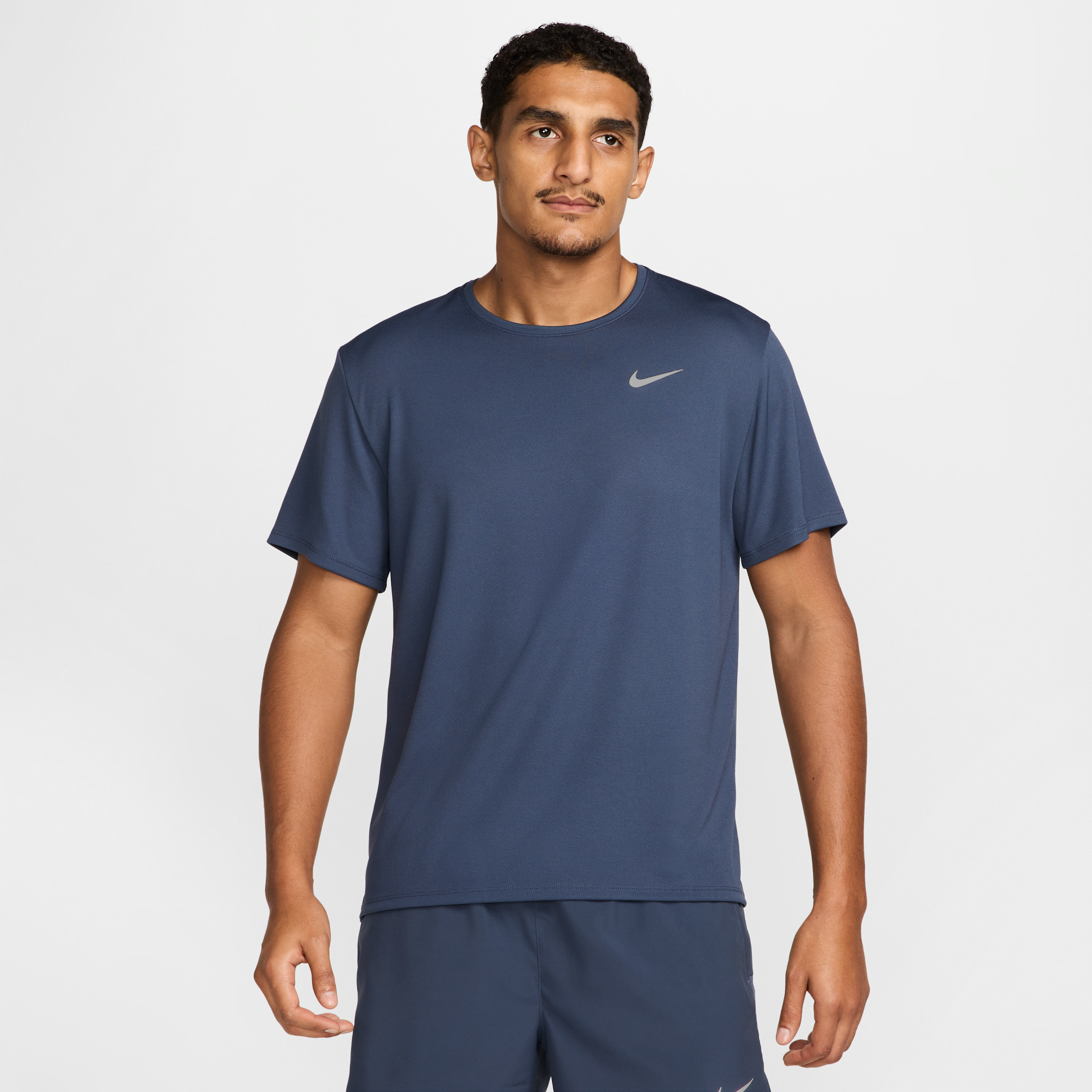 Nike Men's Miler Dri-fit Uv Short-sleeve Running Top In Blue