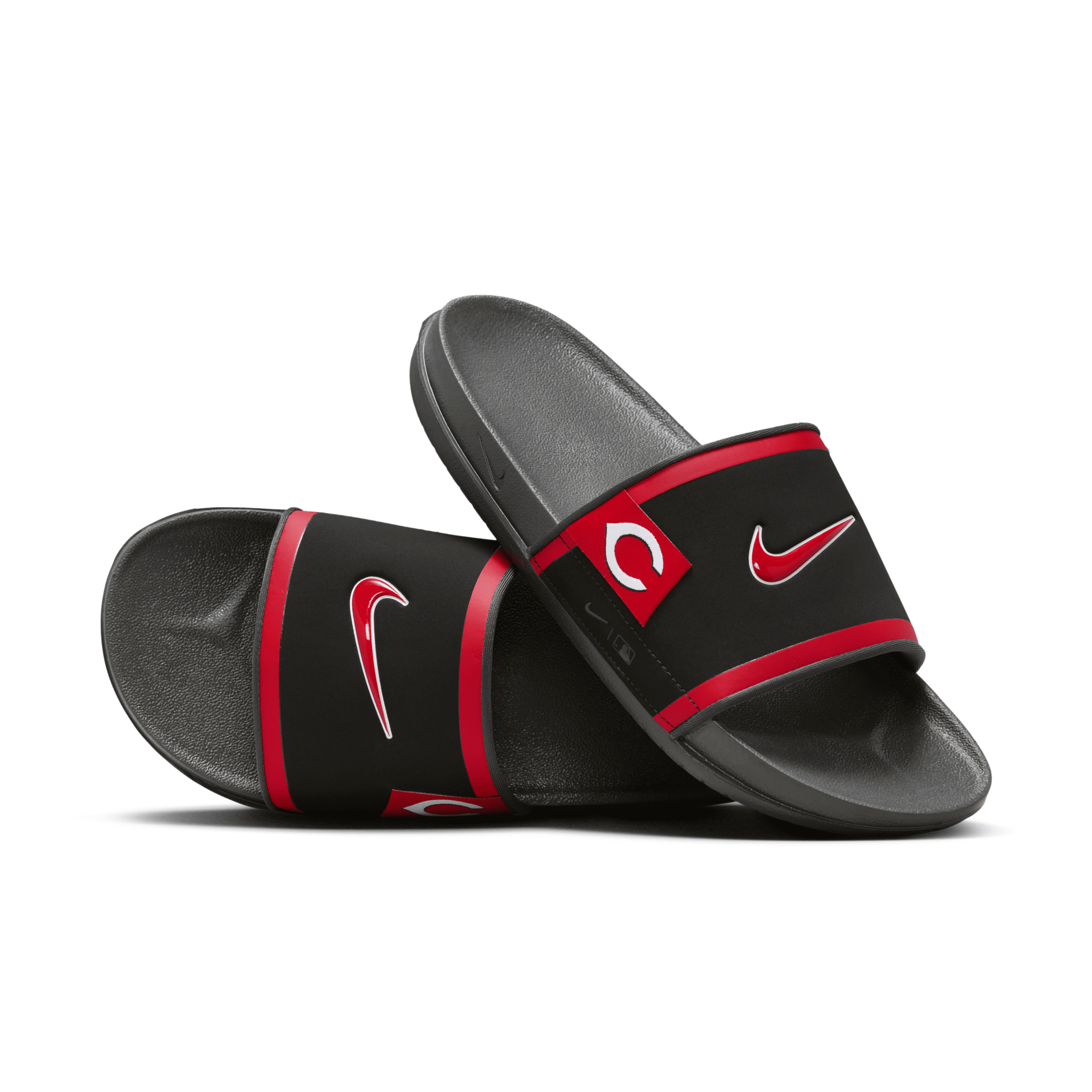 Nike Men's Offcourt (cincinnati Reds) Offcourt Slides In Black