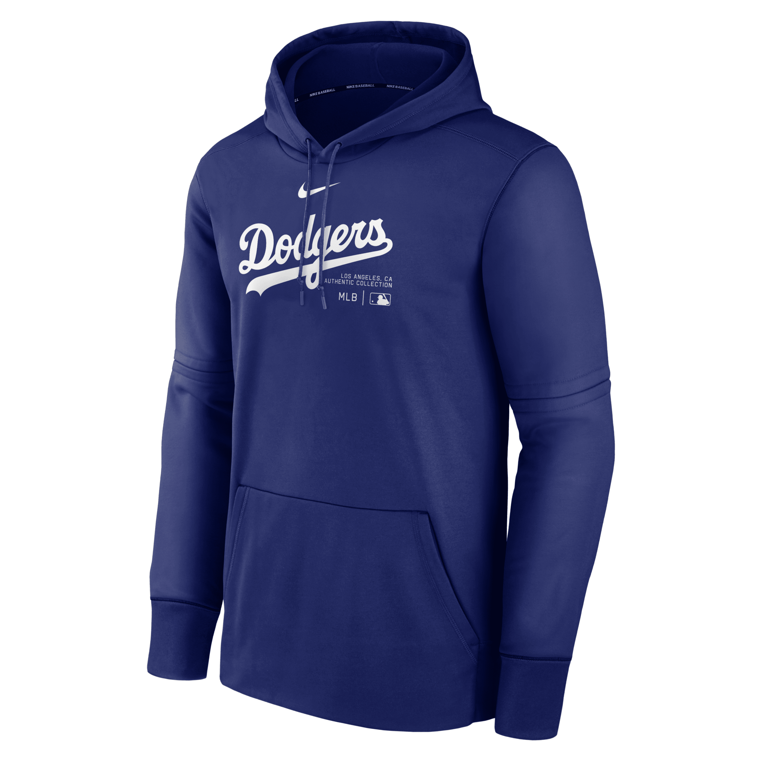 Shop Nike Men's Los Angeles Dodgers Authentic Collection Practice  Therma Mlb Pullover Hoodie In Blue