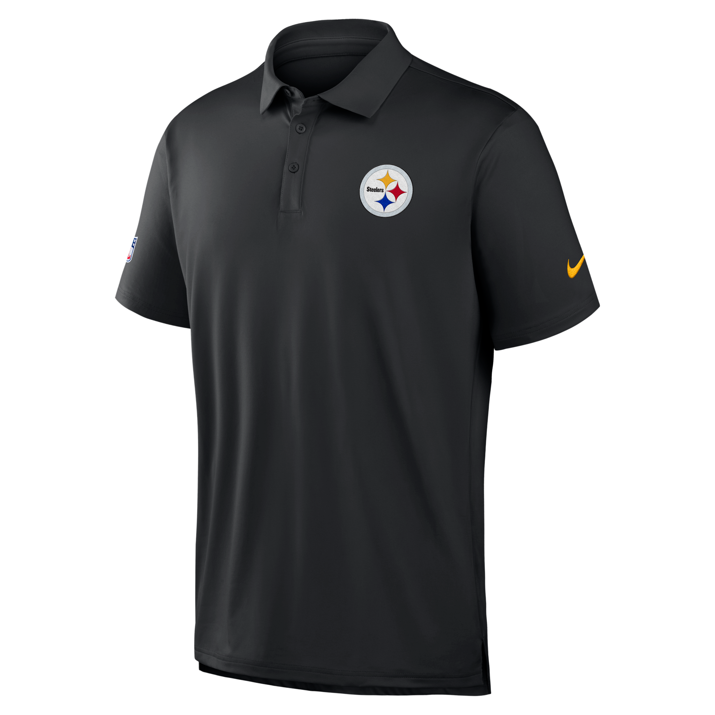 Men's Nike Black Pittsburgh Steelers Sideline Powerful Blocking Dri-FIT Tour Polo