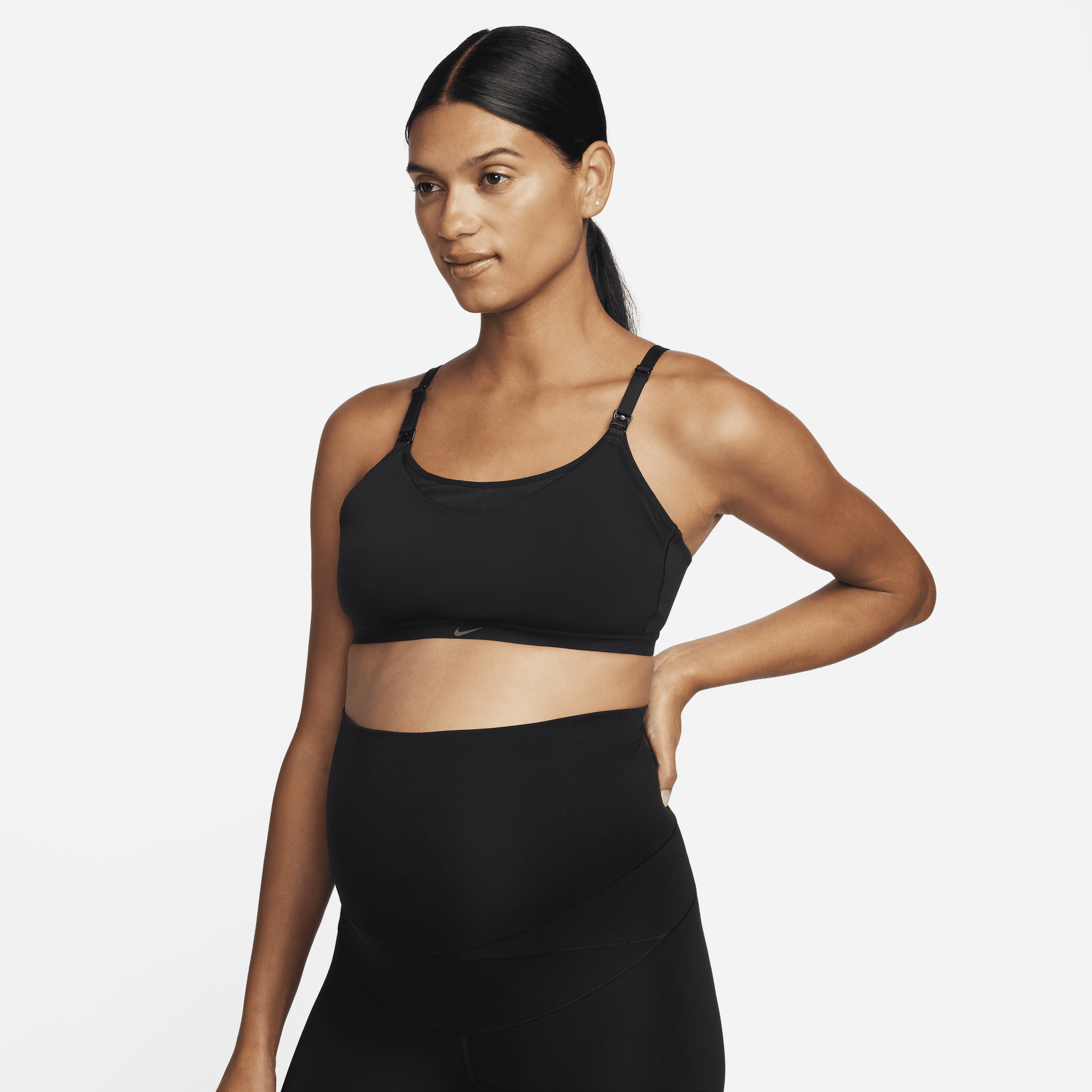 Shop Nike Women's Alate (m) Light-support Lightly Lined Nursing Sports Bra (maternity) In Black