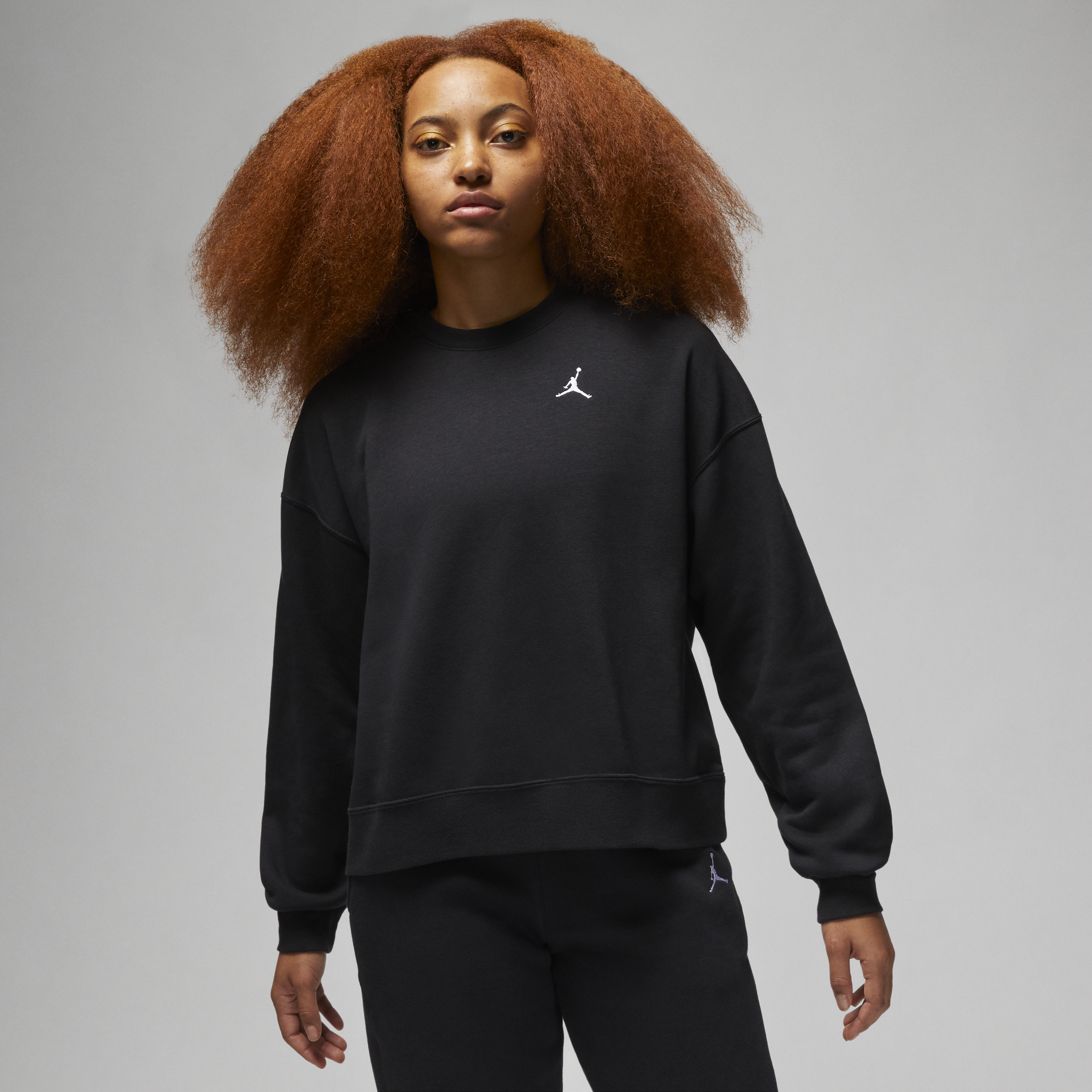 Shop Jordan Women's  Brooklyn Fleece Crewneck Sweatshirt In Black