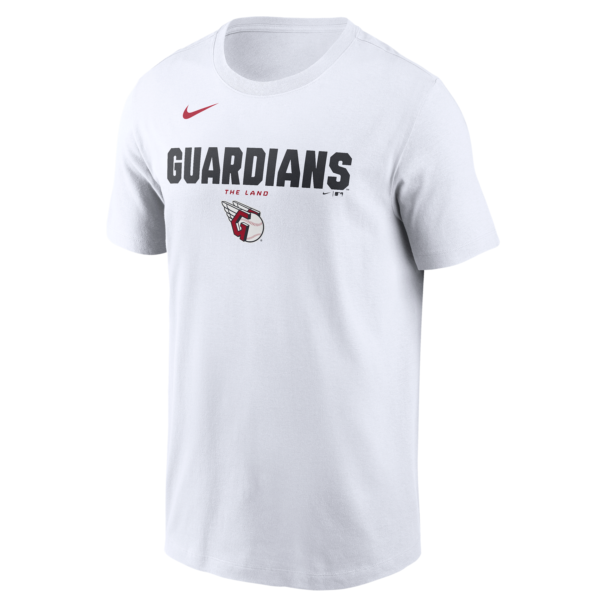 Cleveland Guardians Bold Team Name Nike Men's MLB T-Shirt in White | N19910AGUA-D31