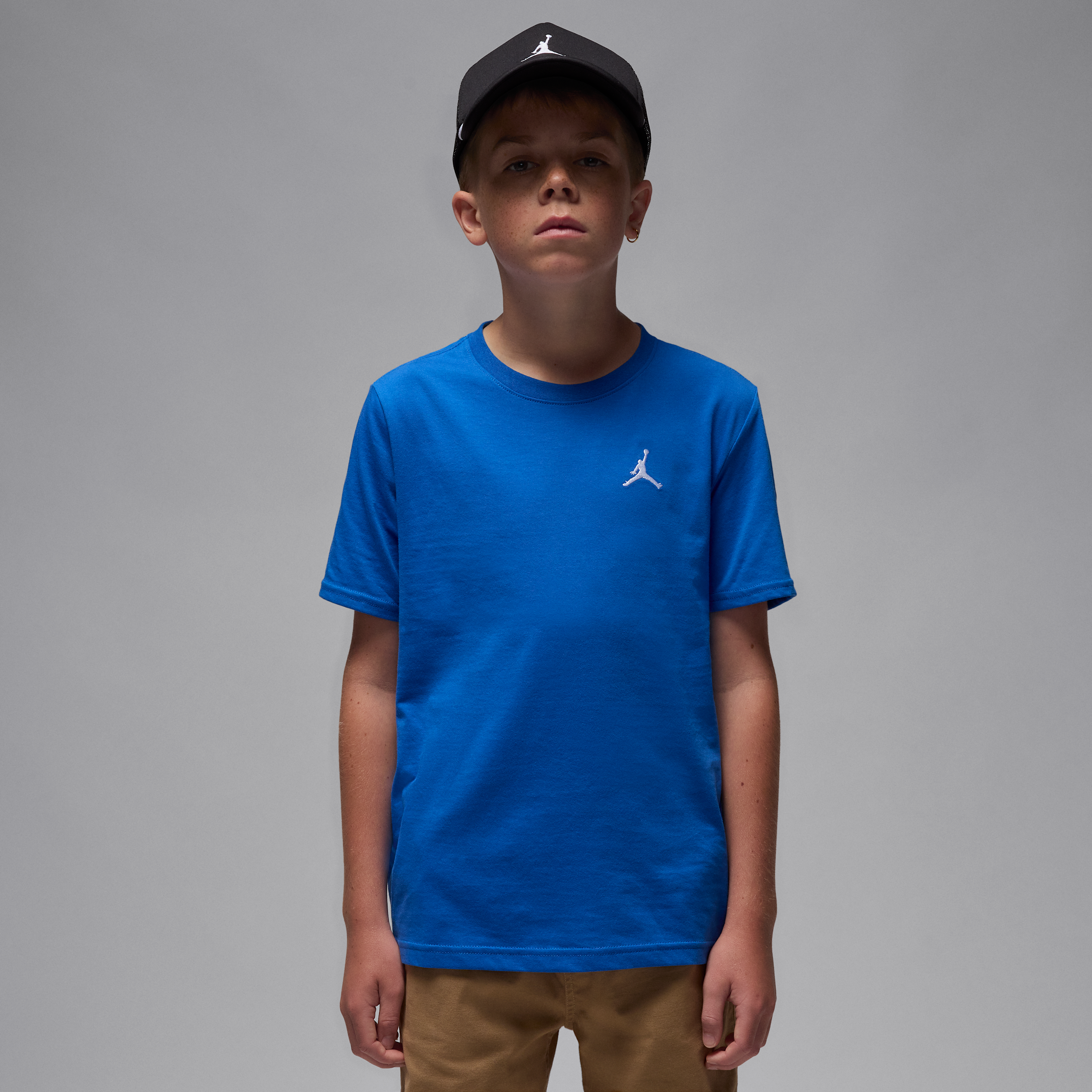Jordan Big Boys Jumpman Air Embroidery T-shirt In Blue