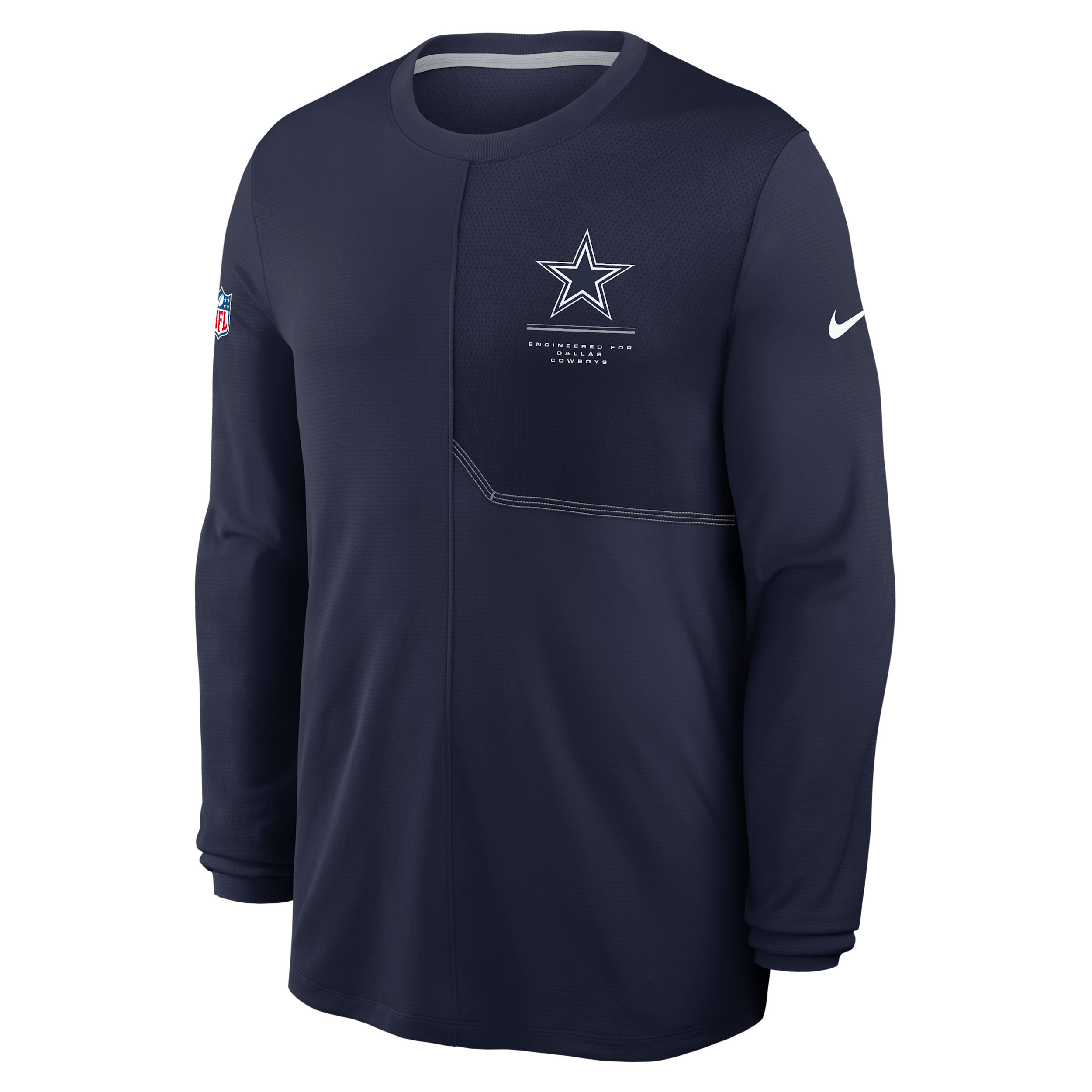 Dallas Cowboys Sideline Coach Nike Men's Dri-FIT NFL Long-Sleeve Top in Blue | 03B1447M7RD-B8B