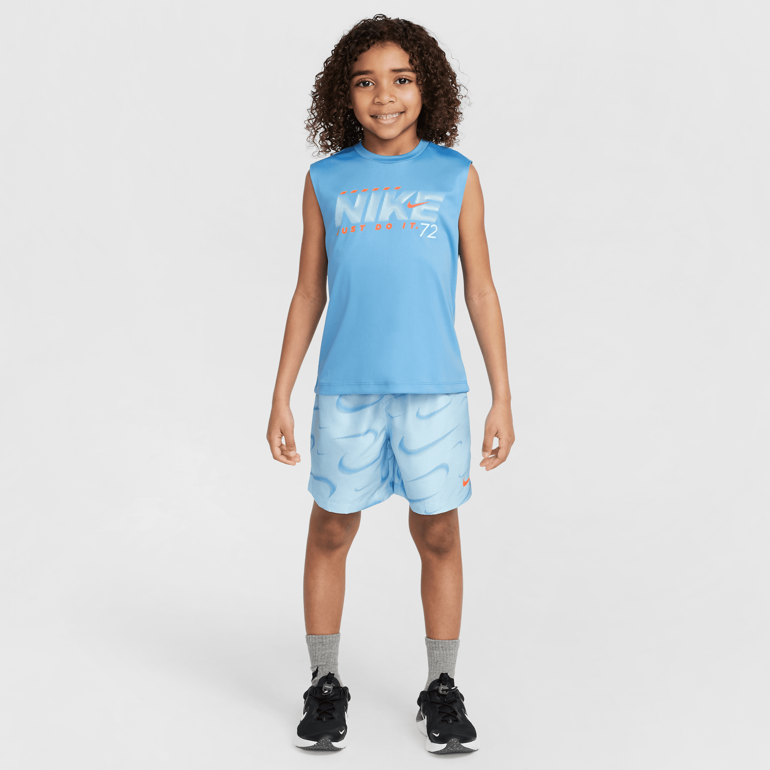 Nike Dri-fit Little Kids' Rhythm Printed 2-piece Shorts Set In Blue