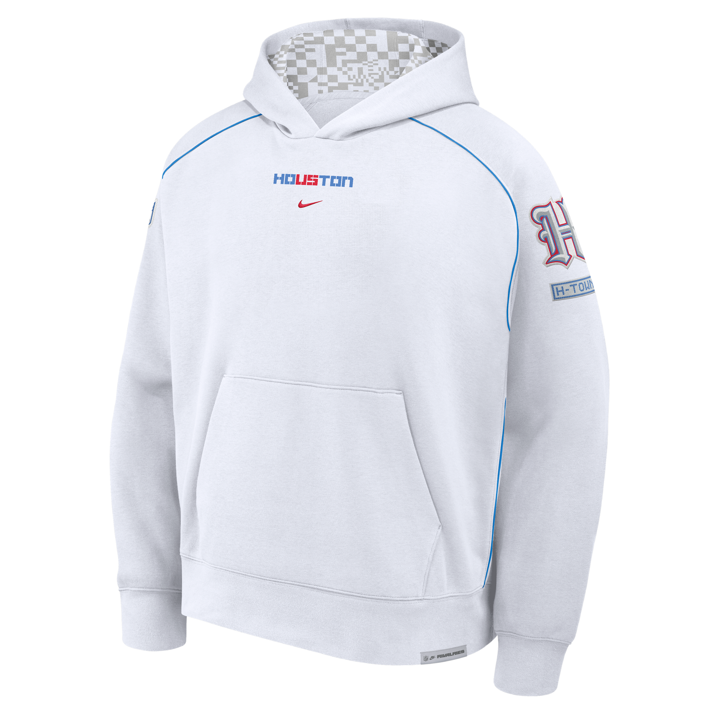 Nike Men's White/ Blue Houston Texans 2026 Rivalries Collection Air Pullover Hoodie - White, Blue