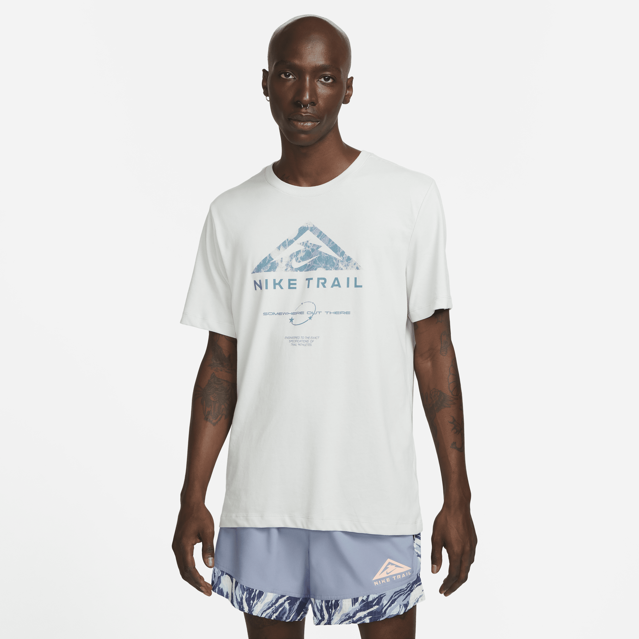 Nike Men's Dri-fit Trail Trail Running T-shirt In Grey