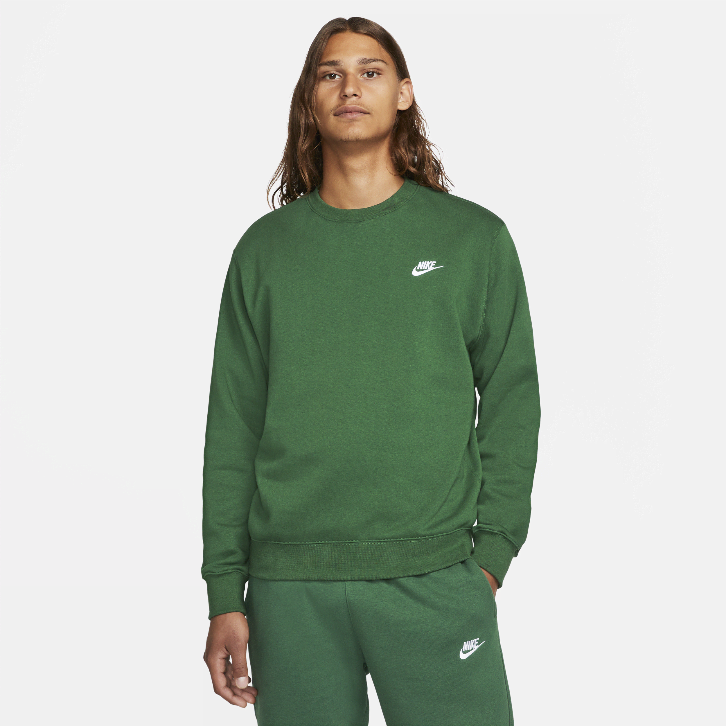 Nike Men's  Sportswear Club Fleece Crew In Green