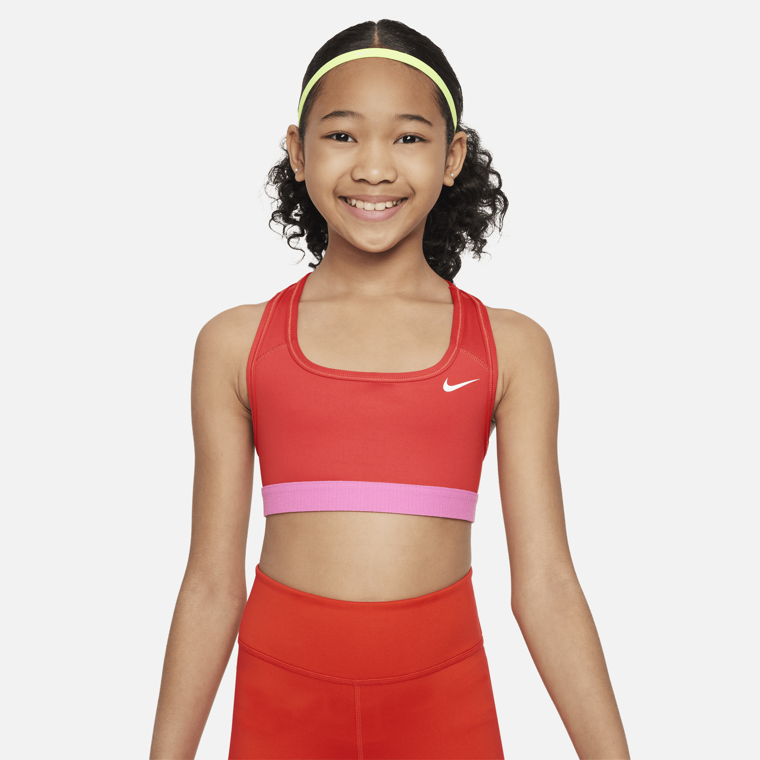 Nike Swoosh Big Kids' (girls') Sports Bra In Red