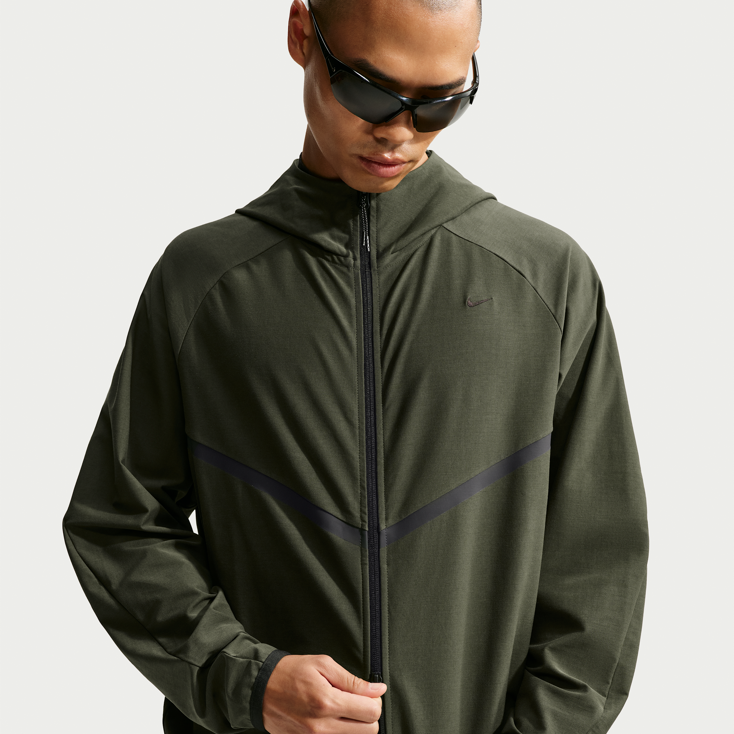 Nike Men's Tech Shori Knit Full-Zip Windrunner Jacket in Green | IF1345-355