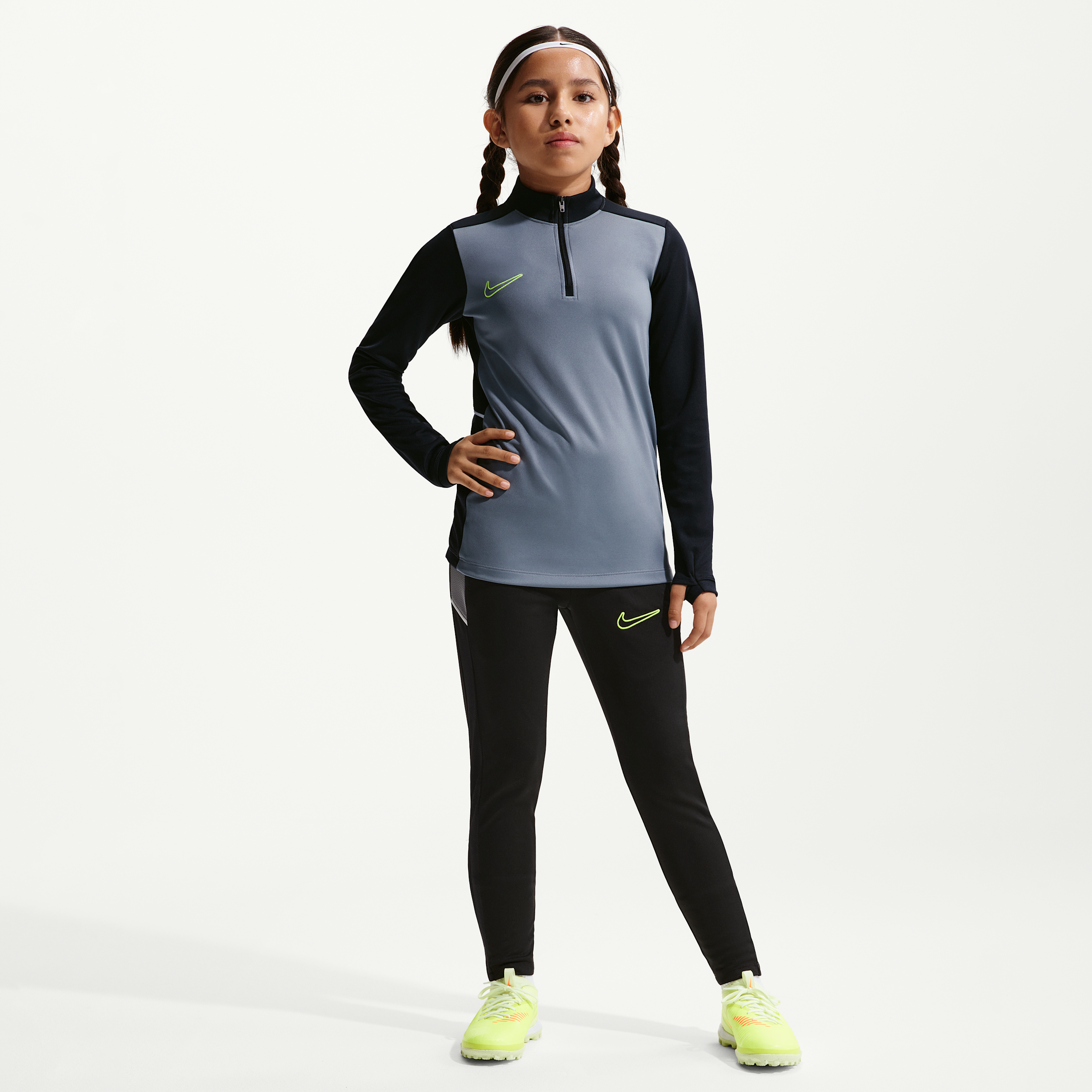 Nike Kids' Dri-FIT Academy Soccer Track Pants, Medium, Black/Cool Grey/Volt