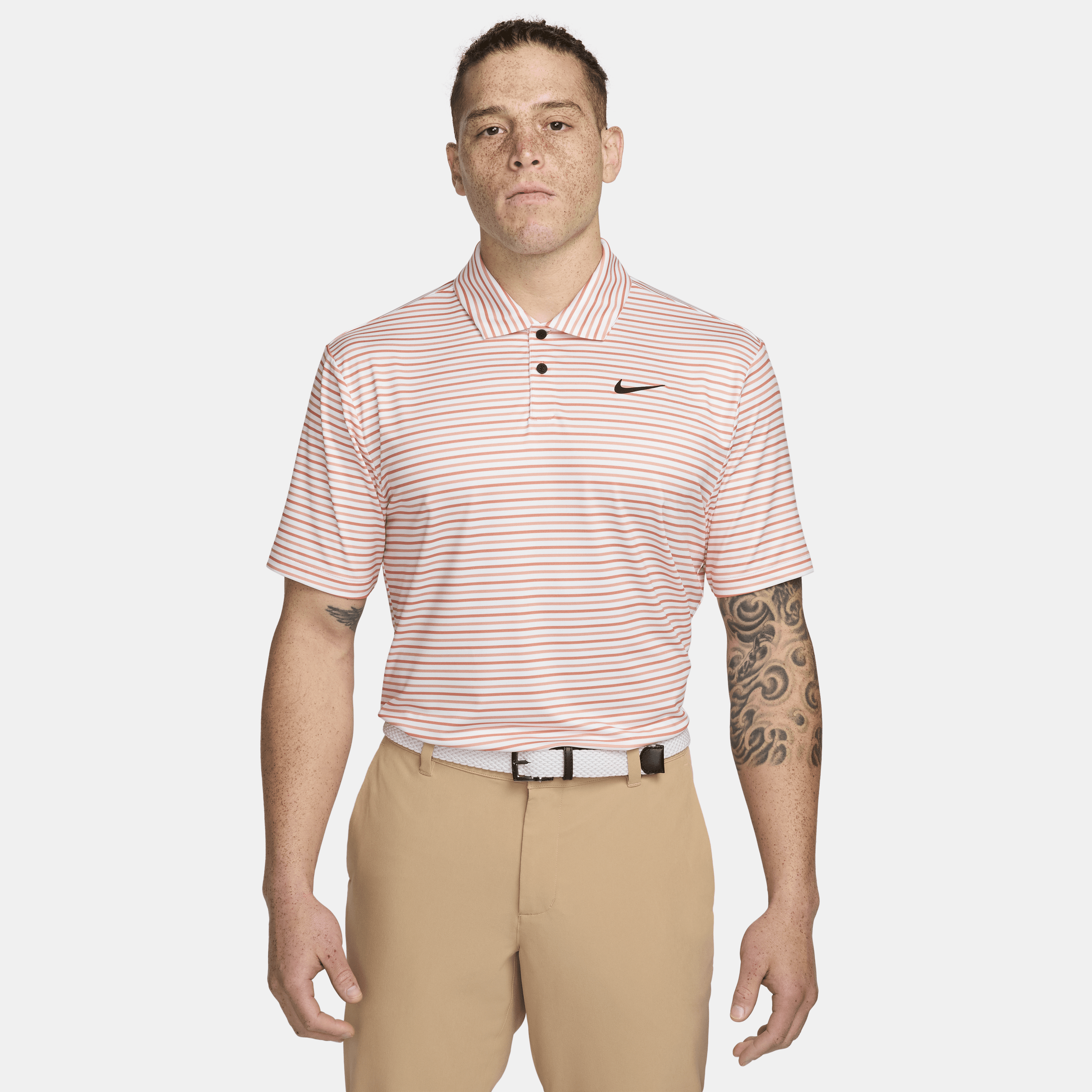 Nike Men's Tour Dri-fit Striped Golf Polo In Neutral