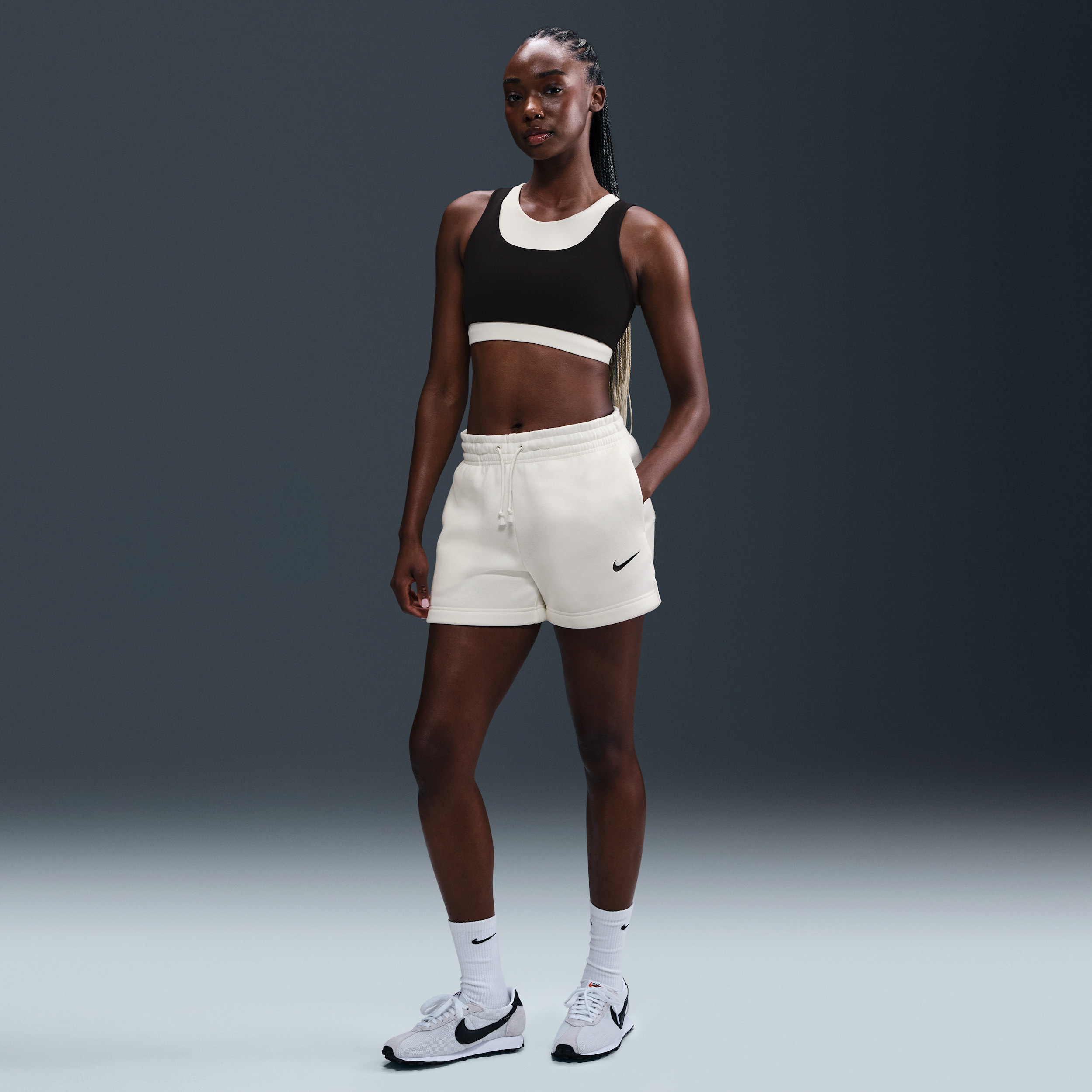 Nike Phoenix Fleece Shorts In White