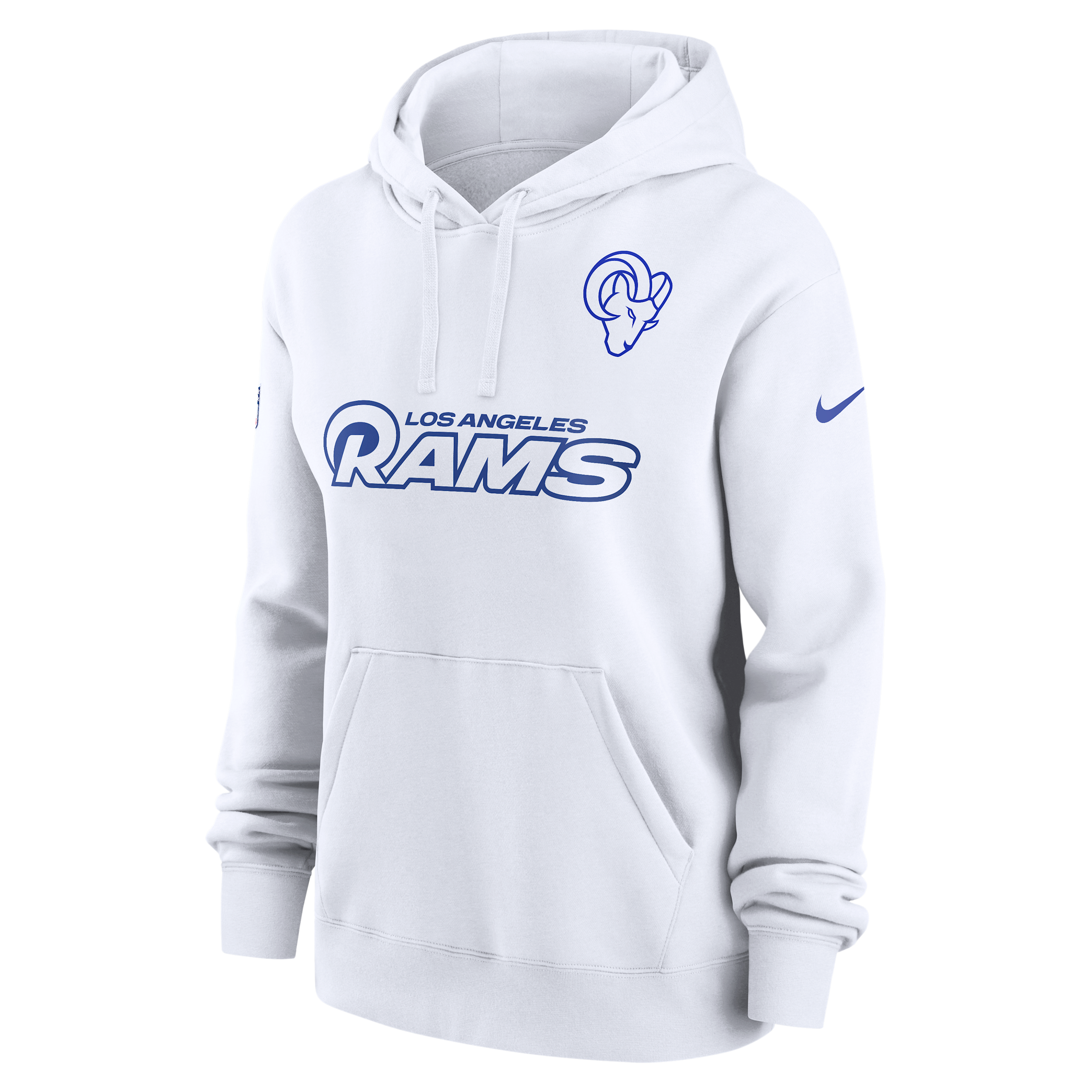 Los Angeles Rams Alt Pack Club Nike Women's NFL Pullover Hoodie in White | 00Z510A9X-M5A