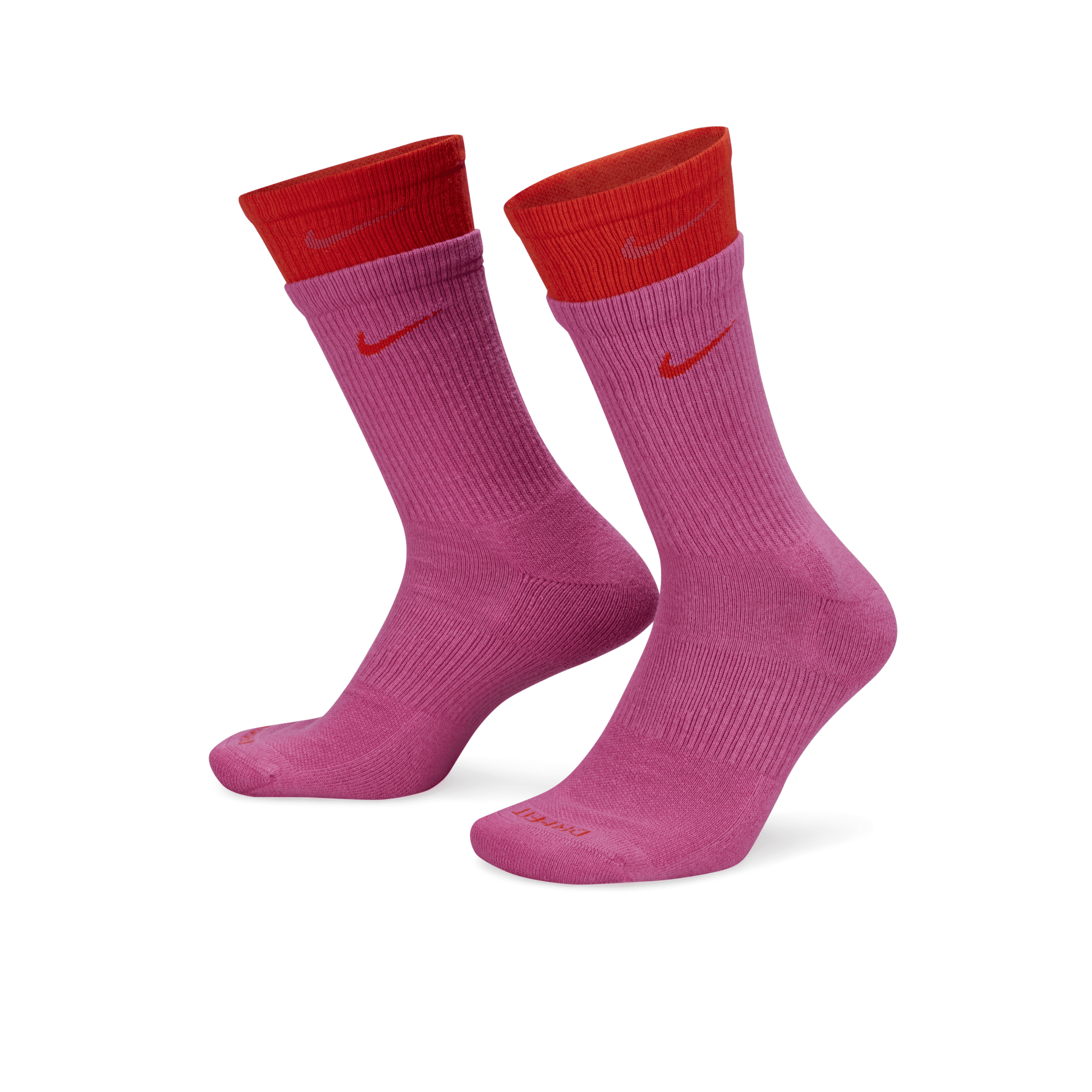 Nike Unisex Everyday Plus Cushioned Training Crew Socks In Pink