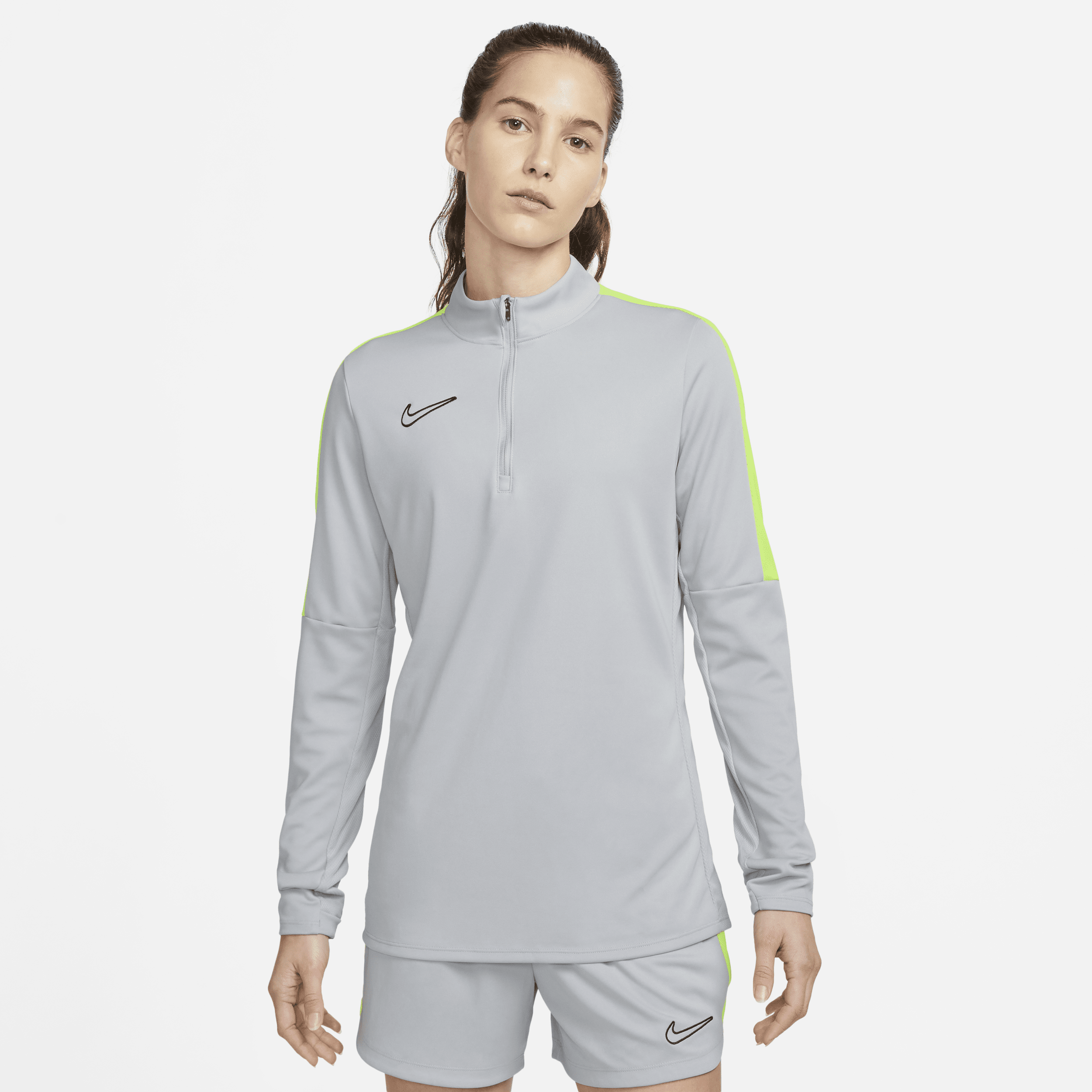 Nike Women's Dri-fit Academy Soccer Drill Top In Grey