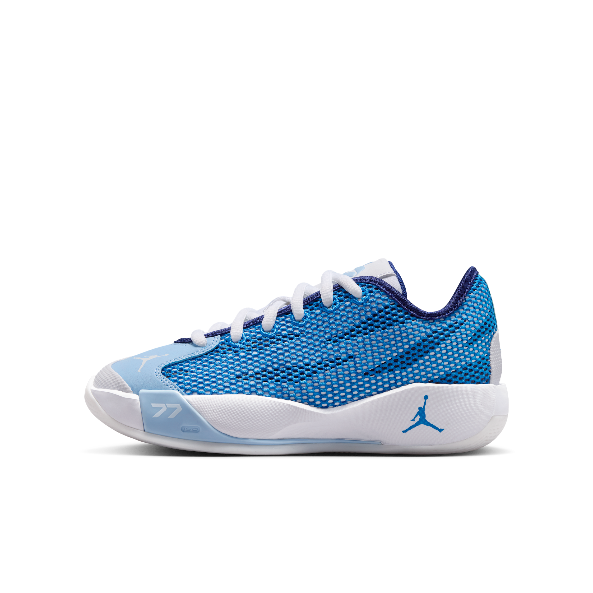 Jordan Kids' Grade School Luka 77 'Big Ticket' Basketball Shoes, Size 4.5, White/Psychic Blue-Signal Blue-Deep Royal