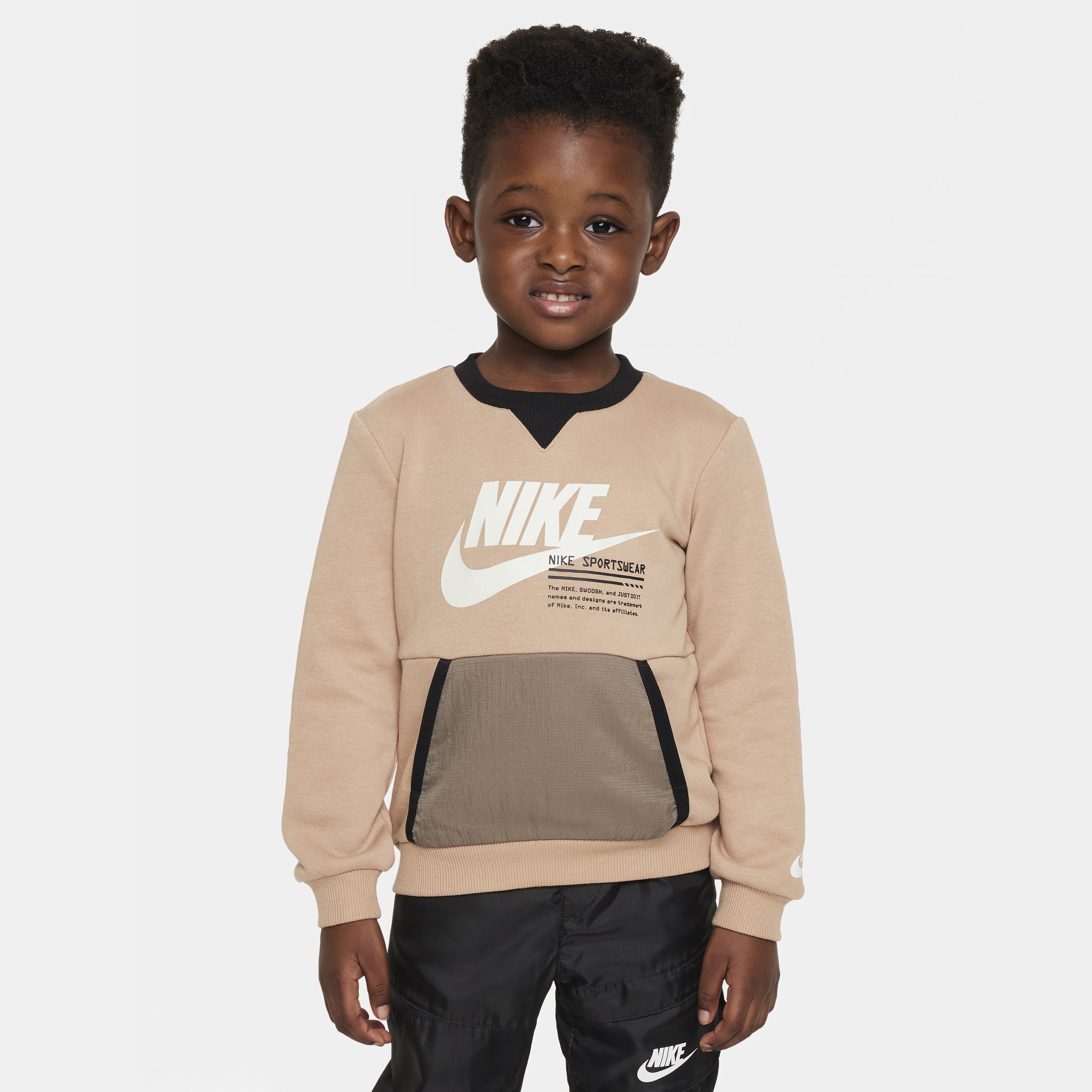 Nike Babies' Sportswear Paint Your Future Toddler French Terry Crew In Brown