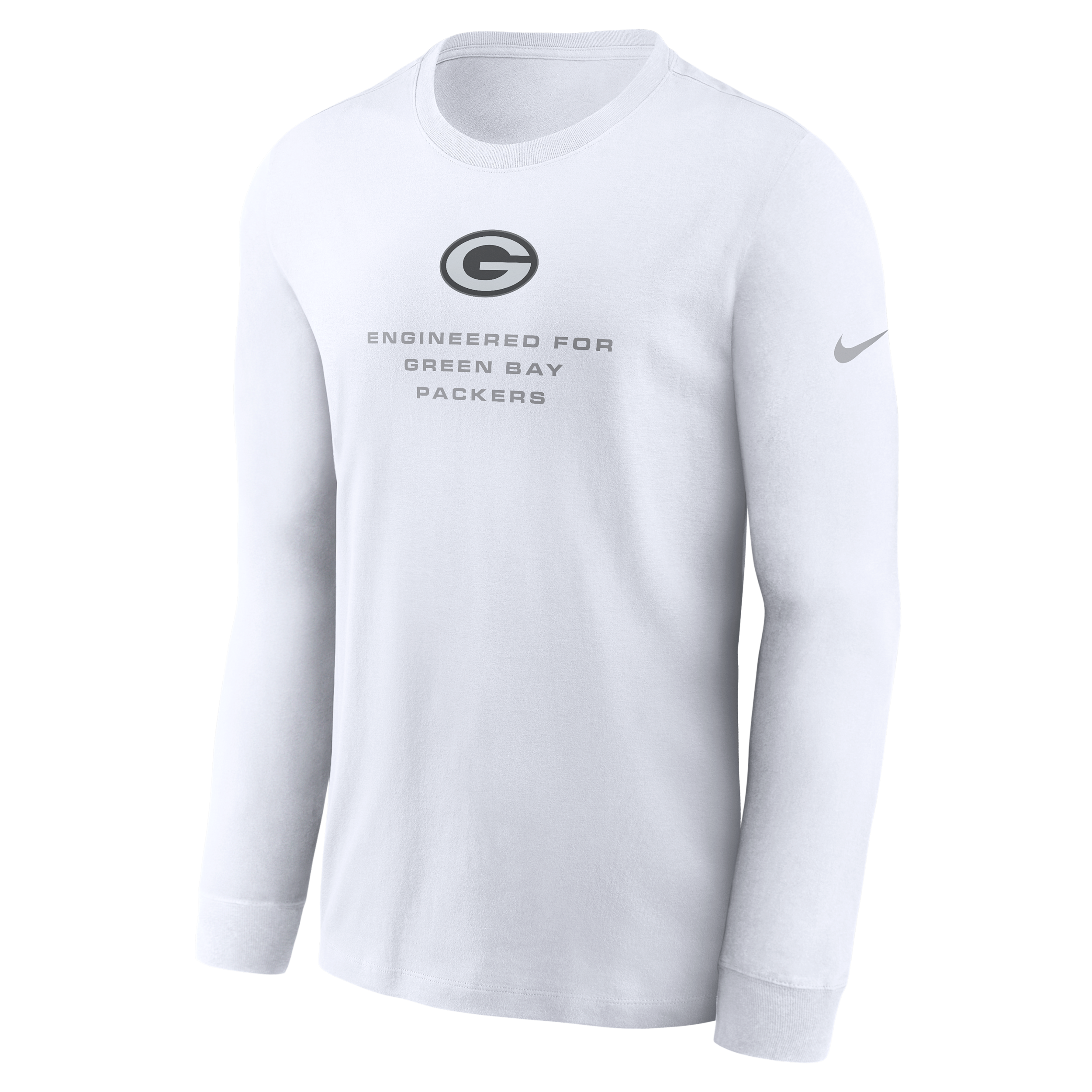 Green Bay Packers Team Issue Nike Men's Dri-FIT NFL Long-Sleeve T-Shirt in White | 02EW10A7T-ZSZ