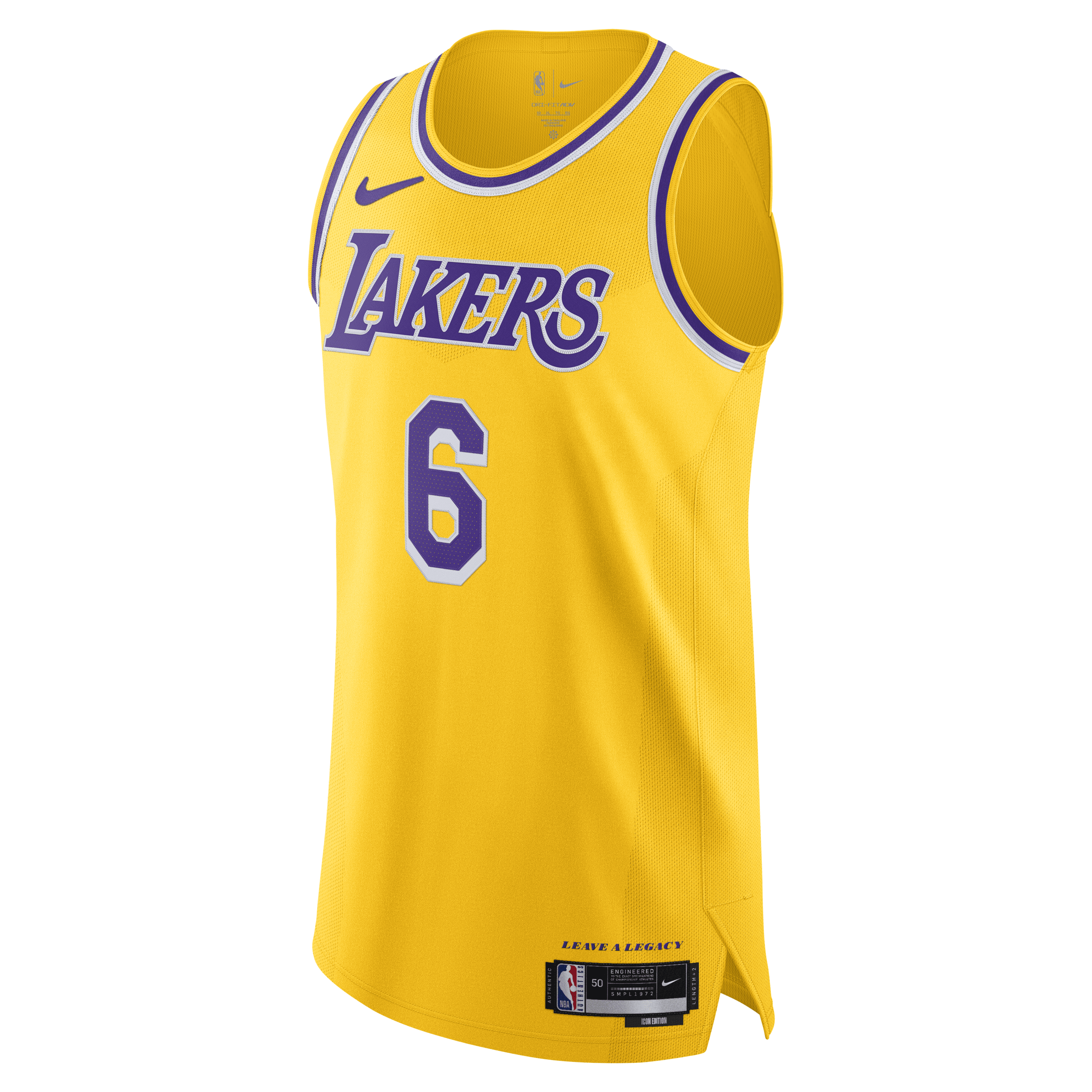 Nike Los Angeles Lakers Icon Edition 2022/23  Men's Dri-fit Adv Nba Authentic Jersey In Yellow