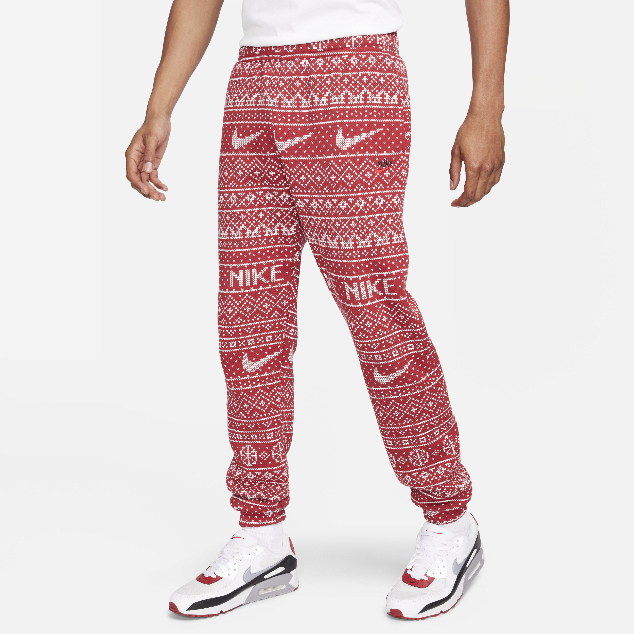 Nike Men's  Sportswear Club Fleece Holiday Pants In Red
