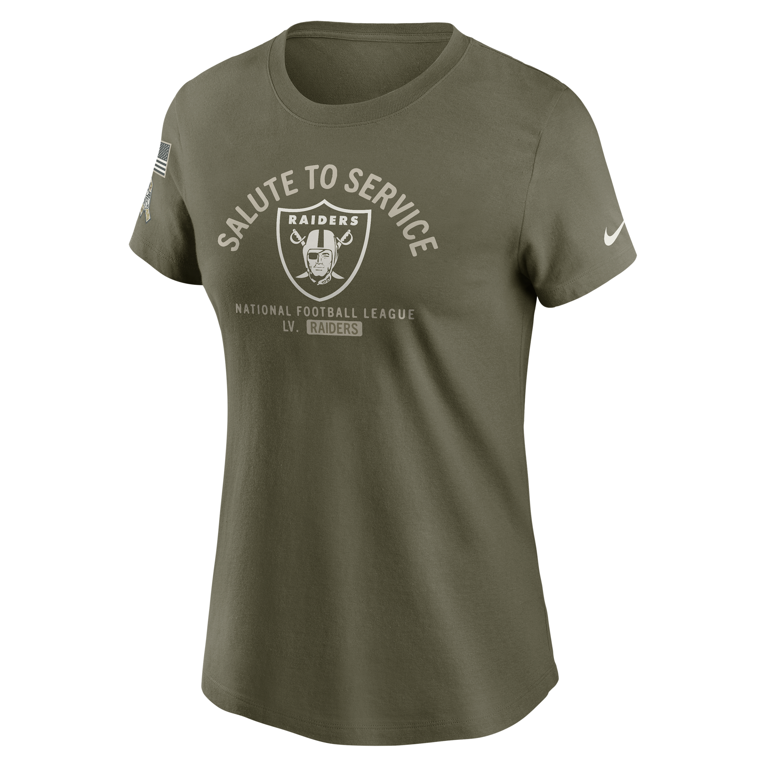 Nike Las Vegas Raiders Salute To Service Sideline  Women's Nfl T-shirt In Green