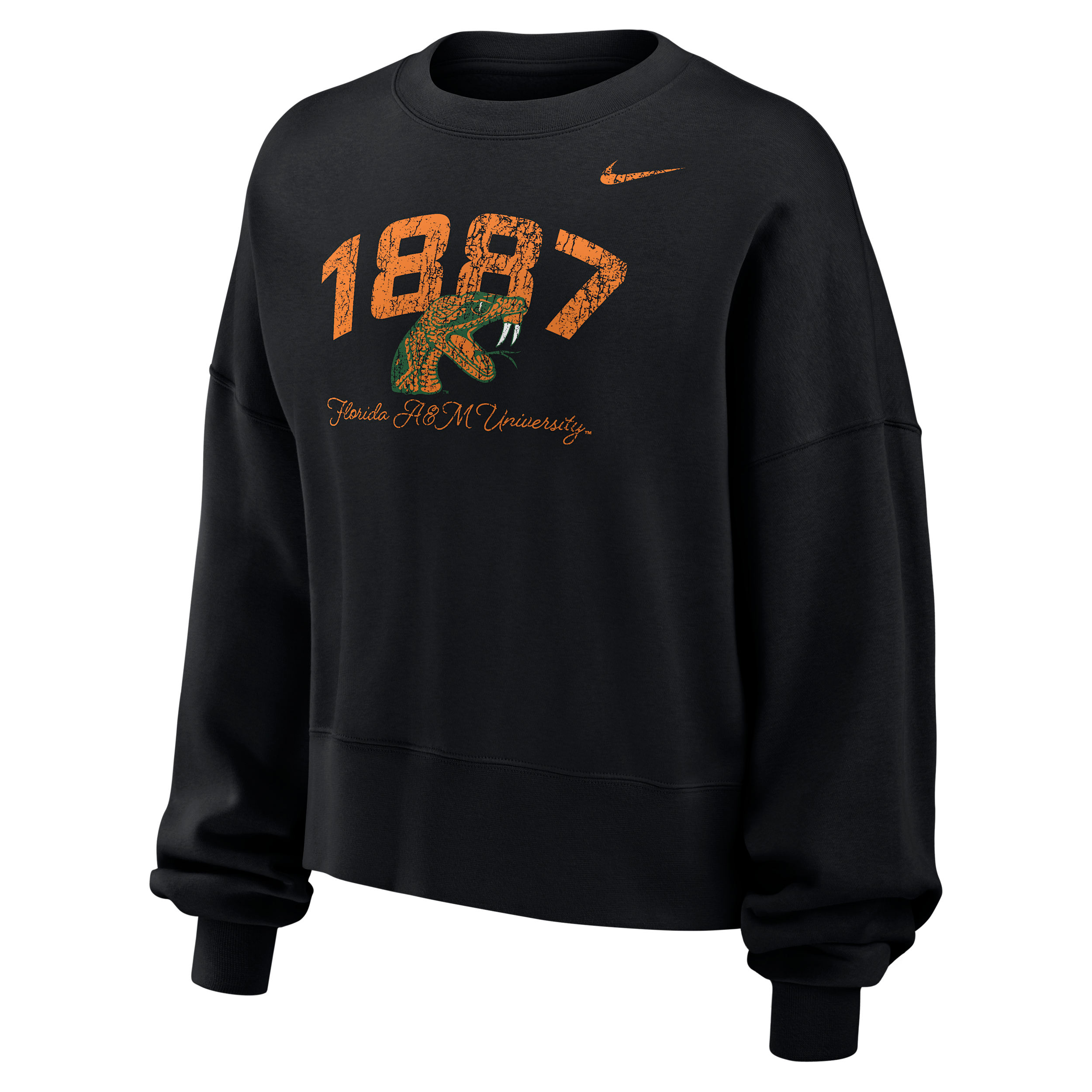 Jordan Women's College Phoenix Fleece (florida A&m University) Crew-neck Sweatshirt In Black
