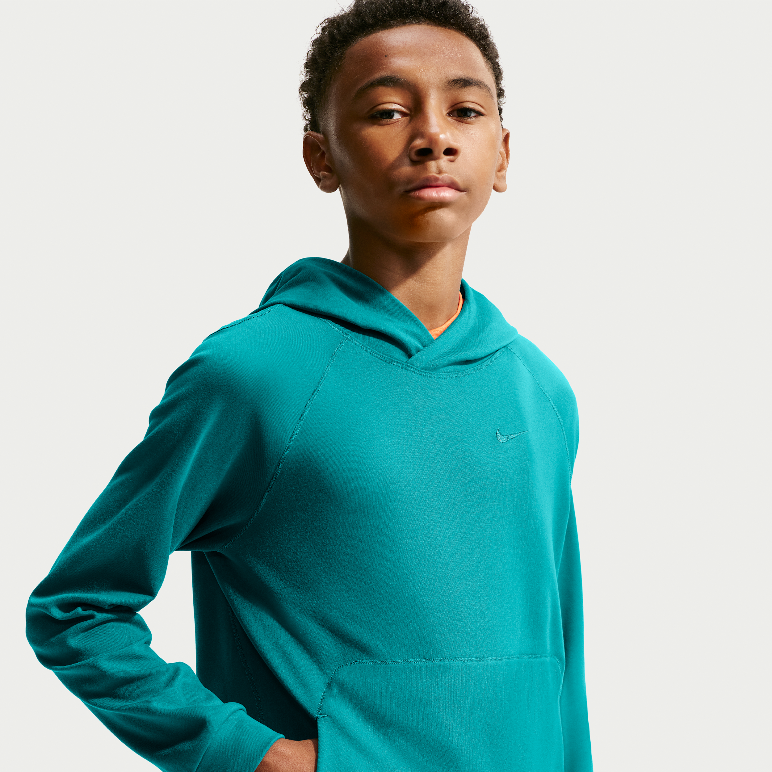 Nike Primary Nanoknit Big Kids' (Boys') Dri-FIT UV Protection Pullover Hoodie in Blue | IU3220-372