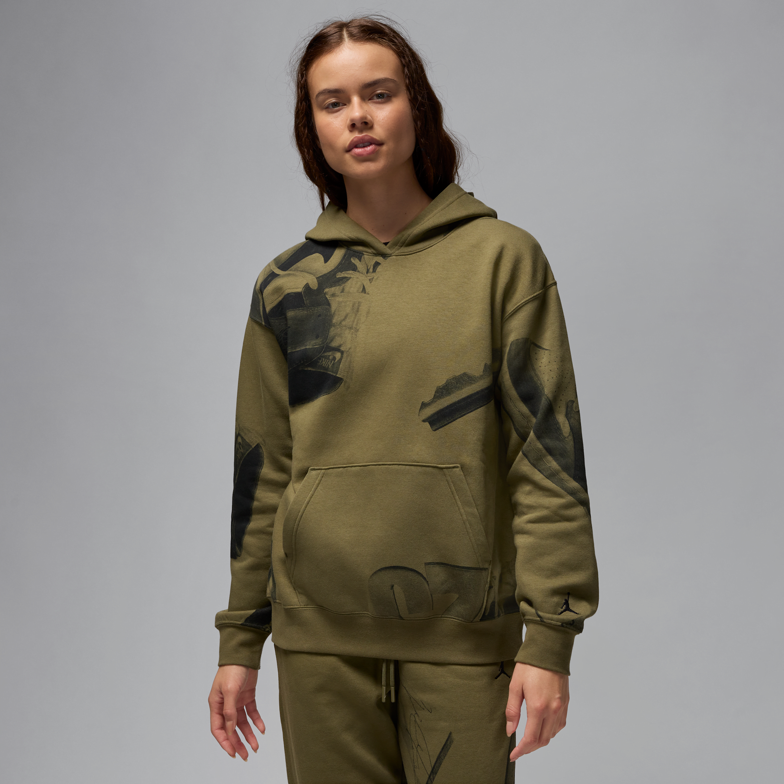 JORDAN WOMEN'S  BROOKLYN FLEECE PRINTED PULLOVER HOODIE 1015647712