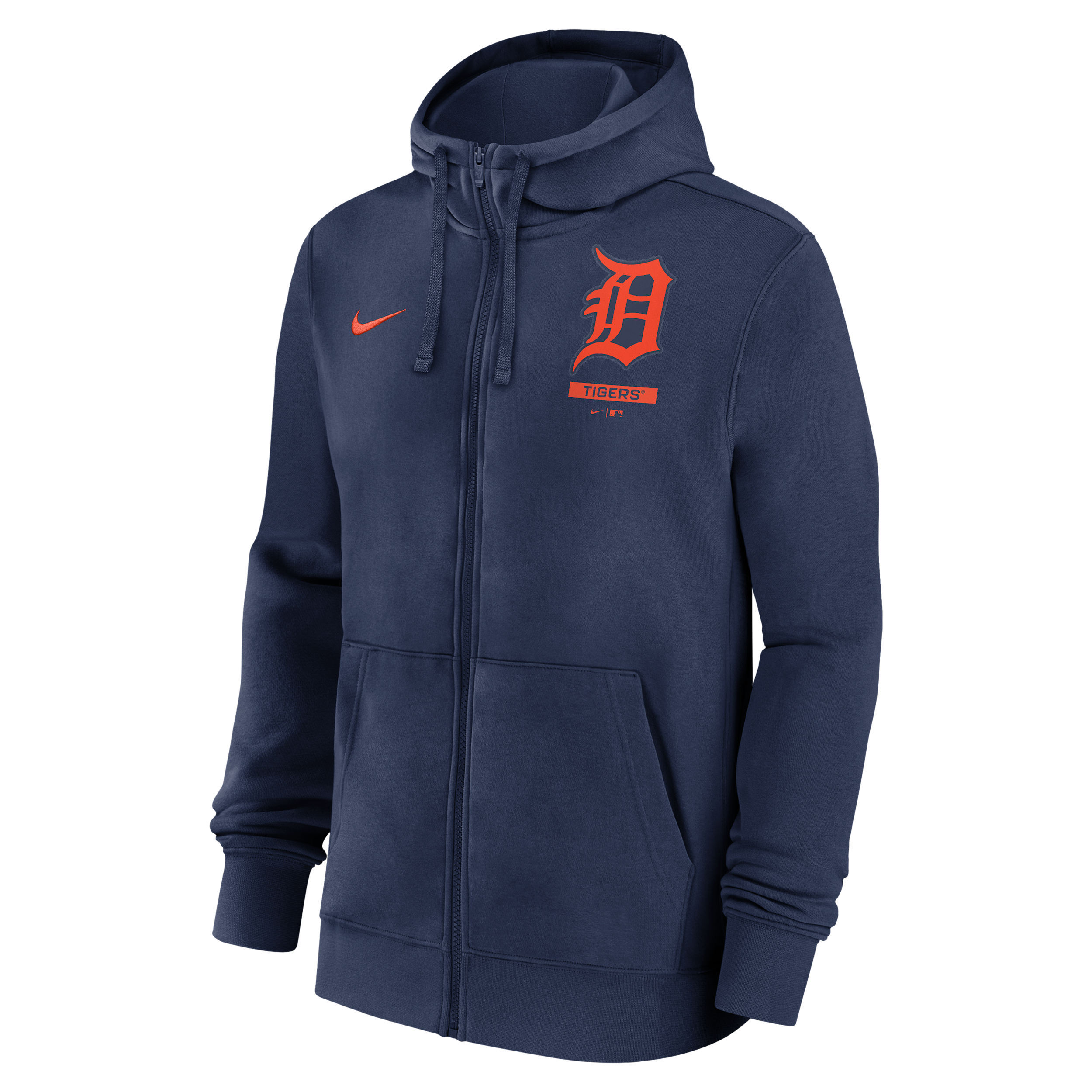 Detroit Tigers Lockup Nike Men's MLB Full-Zip Hoodie in Blue | 01NC44BDG-LU7